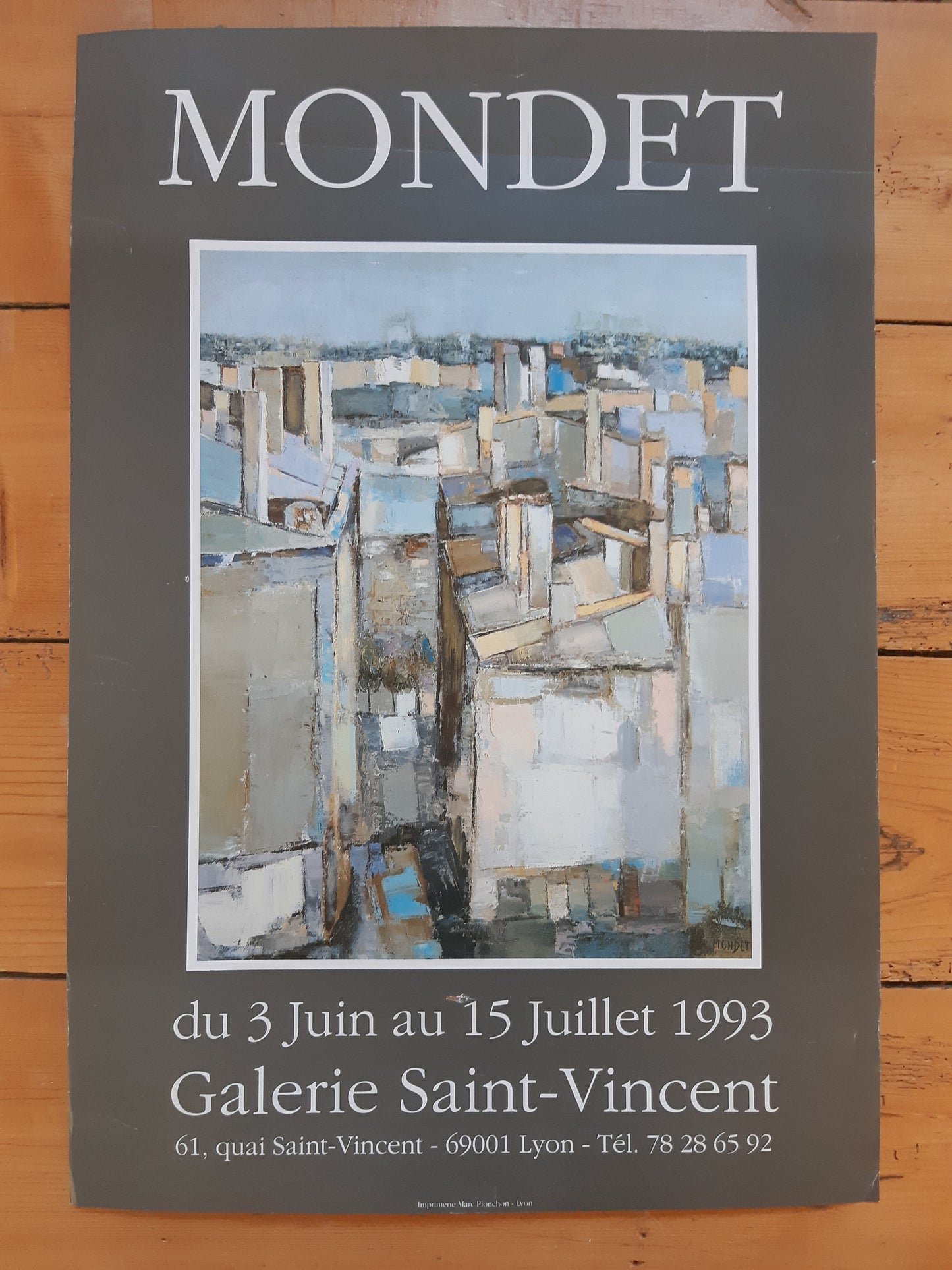 JR Mondet original art exhibition poster used - 17.1"×24.8" (43.5×63cm)