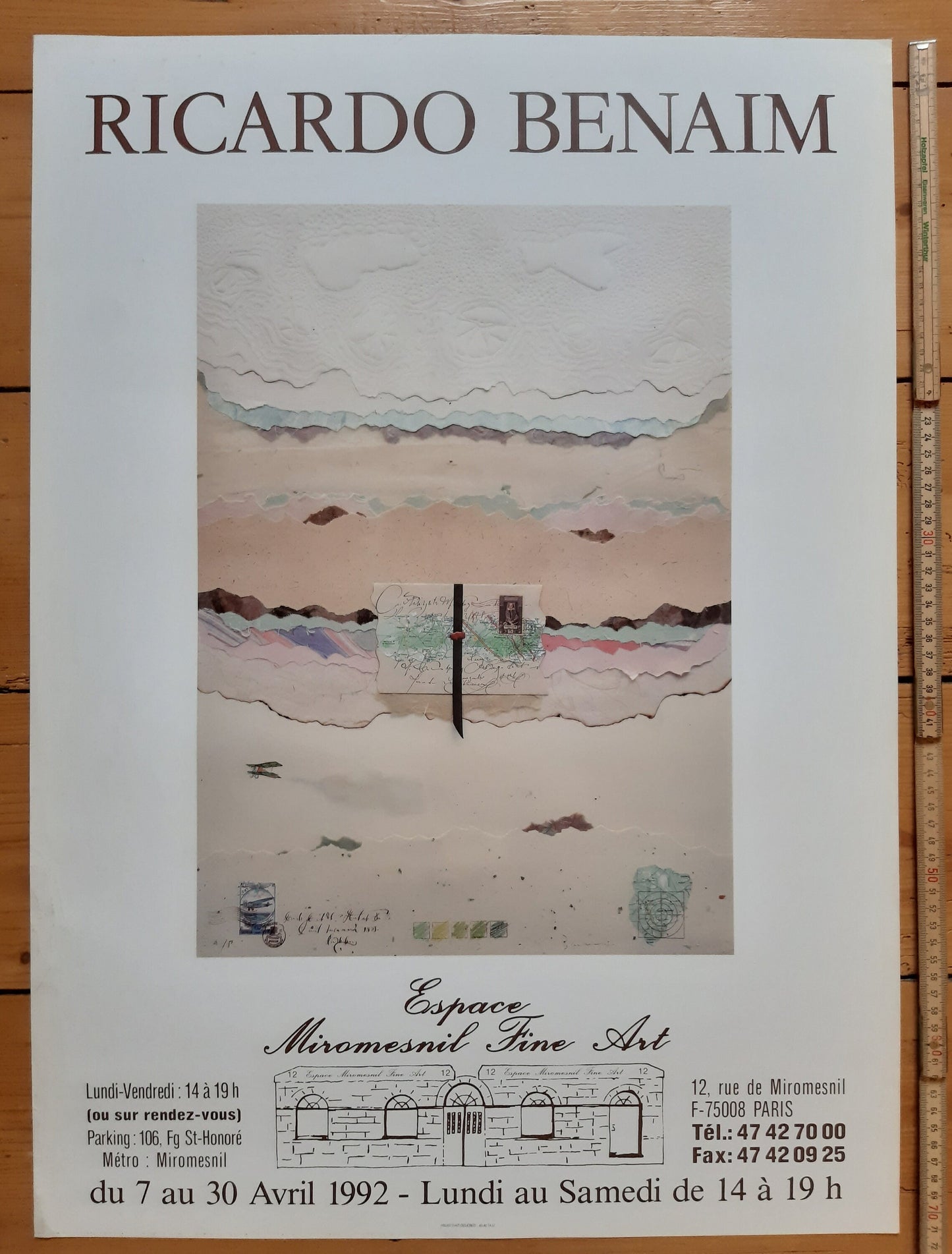 Ricardo Benaim original art exhibition poster used - 20.5"×28.3" (52×72cm)