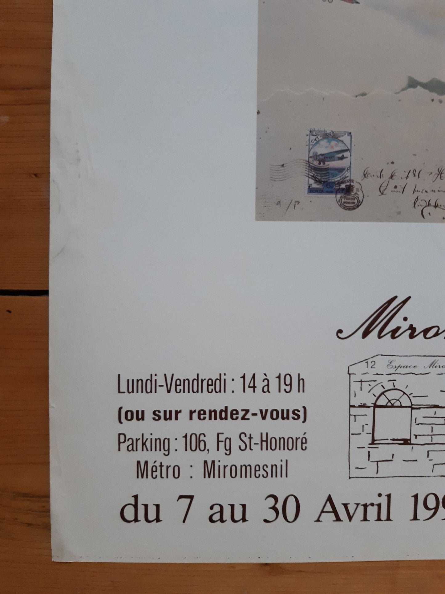 Ricardo Benaim original art exhibition poster used - 20.5"×28.3" (52×72cm)