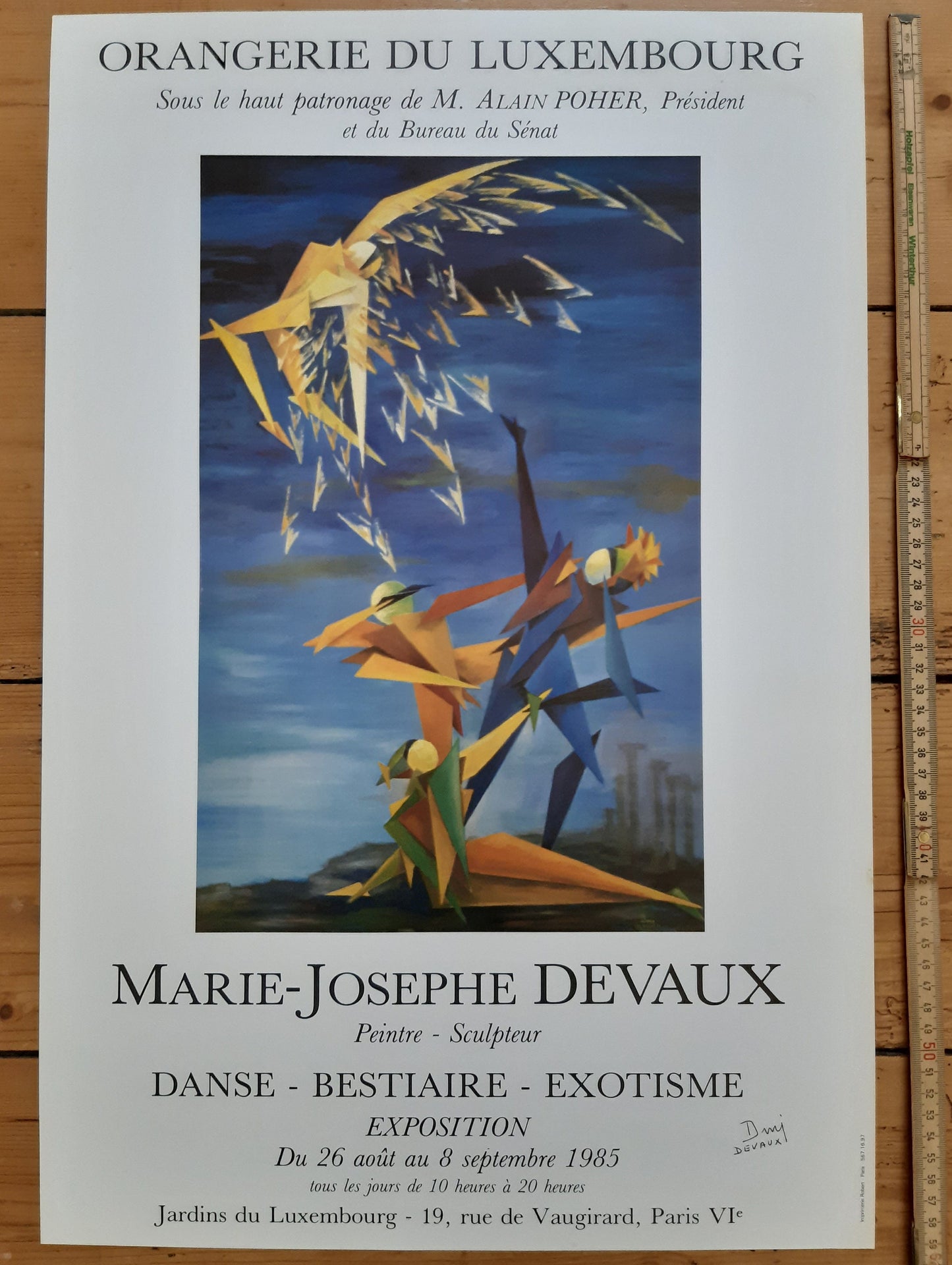 Marie Joseph Devaux original art exhibition poster signed used - 15.7"×23.6" (40×60cm)