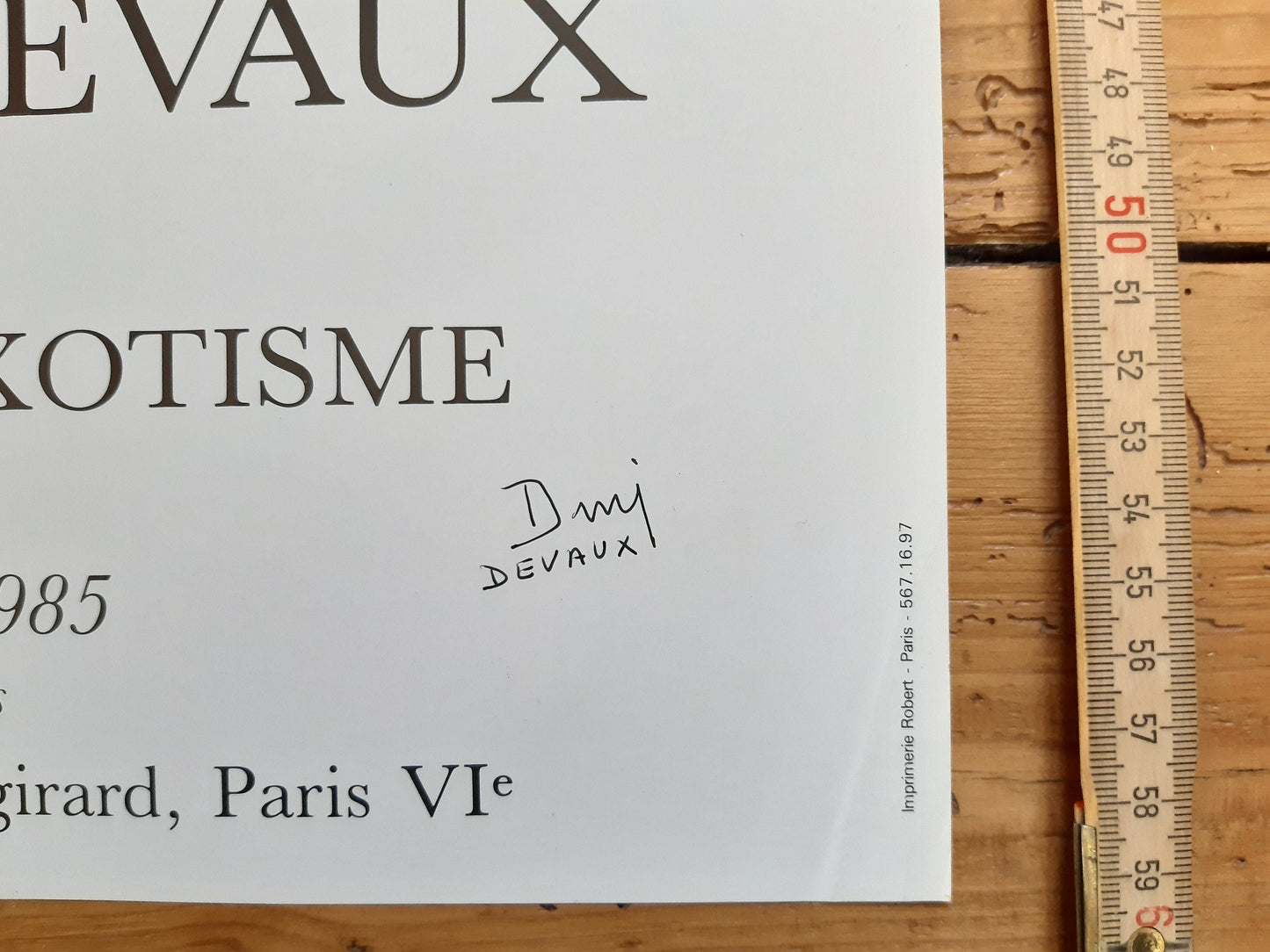 Marie Joseph Devaux original art exhibition poster signed used - 15.7"×23.6" (40×60cm)