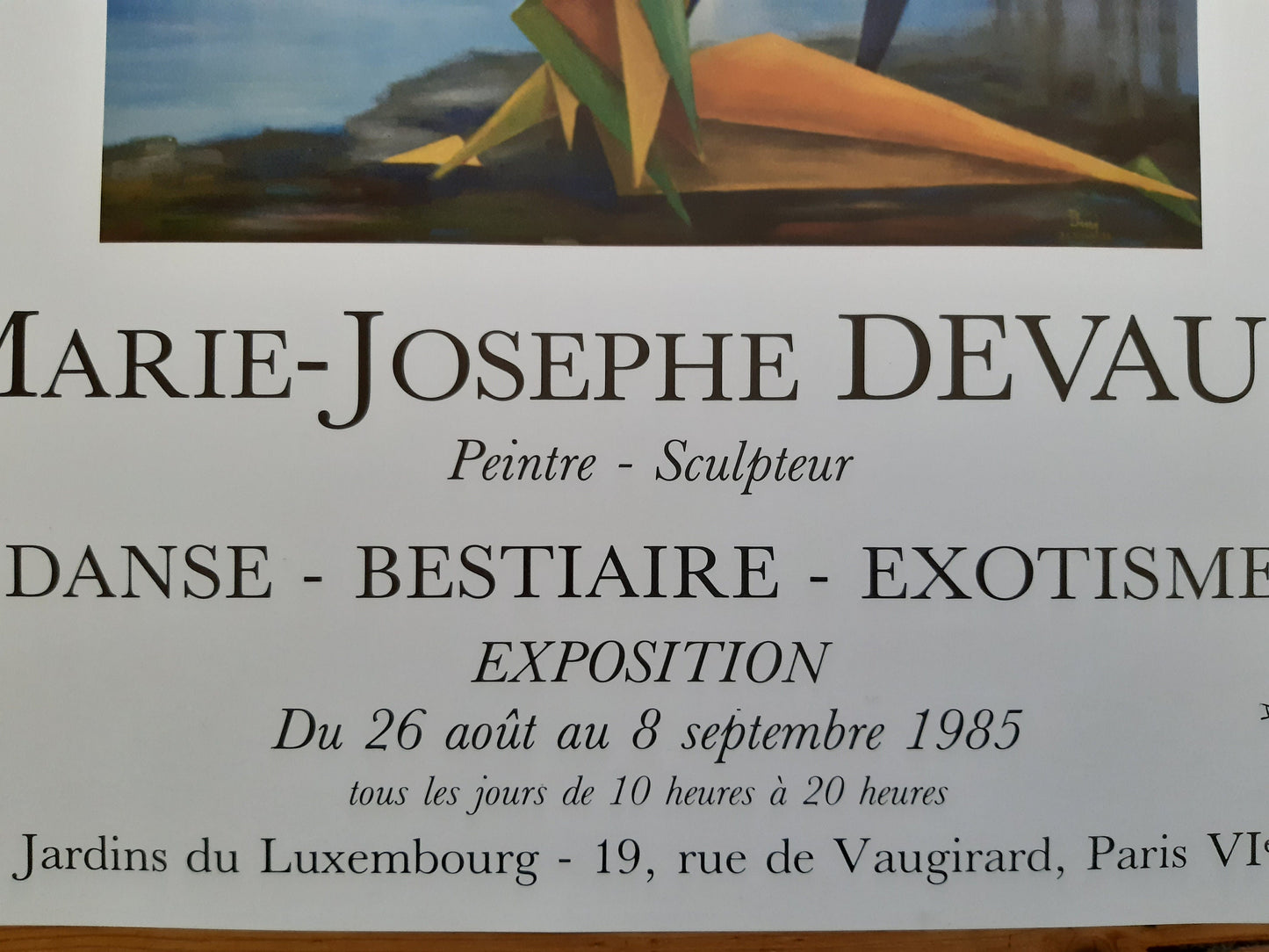 Marie Joseph Devaux original art exhibition poster signed used - 15.7"×23.6" (40×60cm)