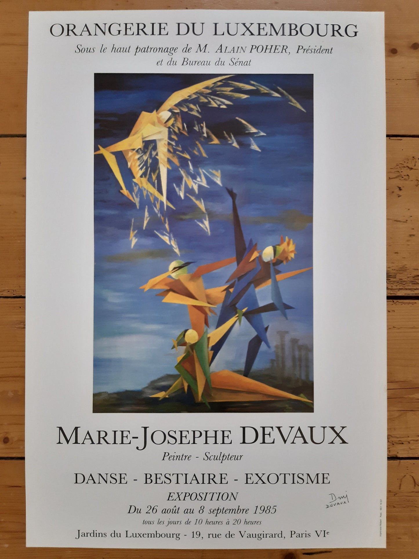 Marie Joseph Devaux original art exhibition poster signed used - 15.7"×23.6" (40×60cm)