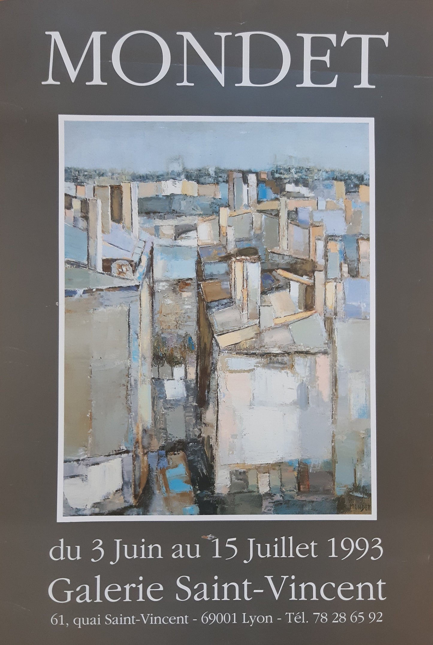 JR Mondet original art exhibition poster used - 17.1"×24.8" (43.5×63cm)