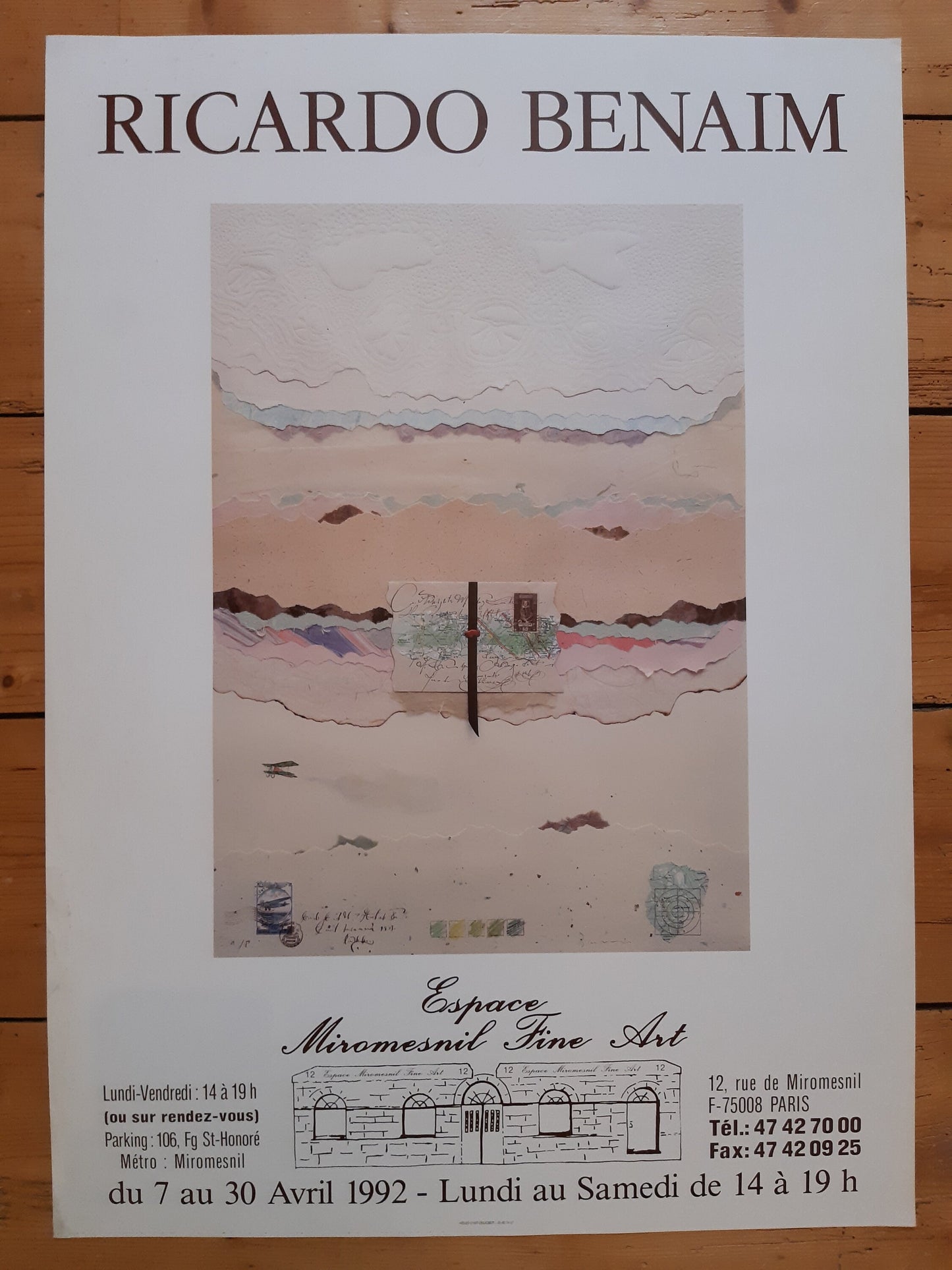 Ricardo Benaim original art exhibition poster used - 20.5"×28.3" (52×72cm)