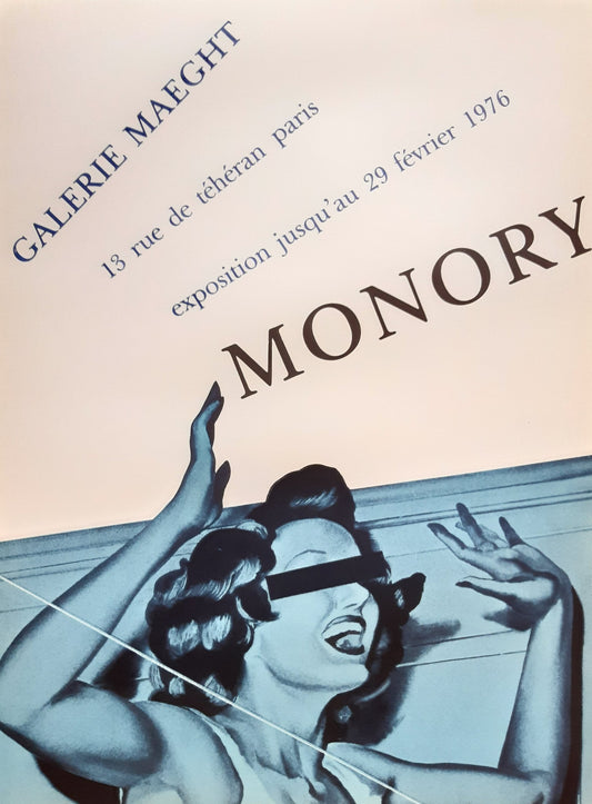 Jaques Monory original art exhibition poster - 17.7"×23.6" (45×60cm)