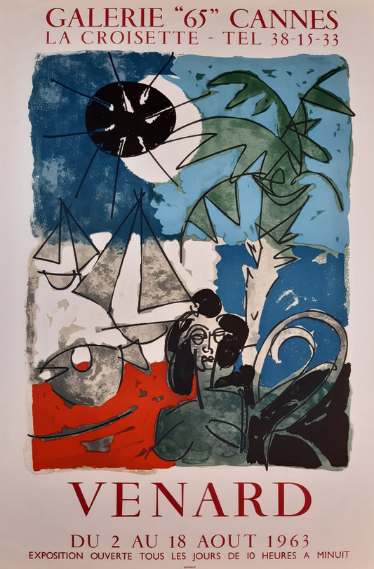 Claude Venard original art poster - 20.2"×29.9" (51.2×76cm)