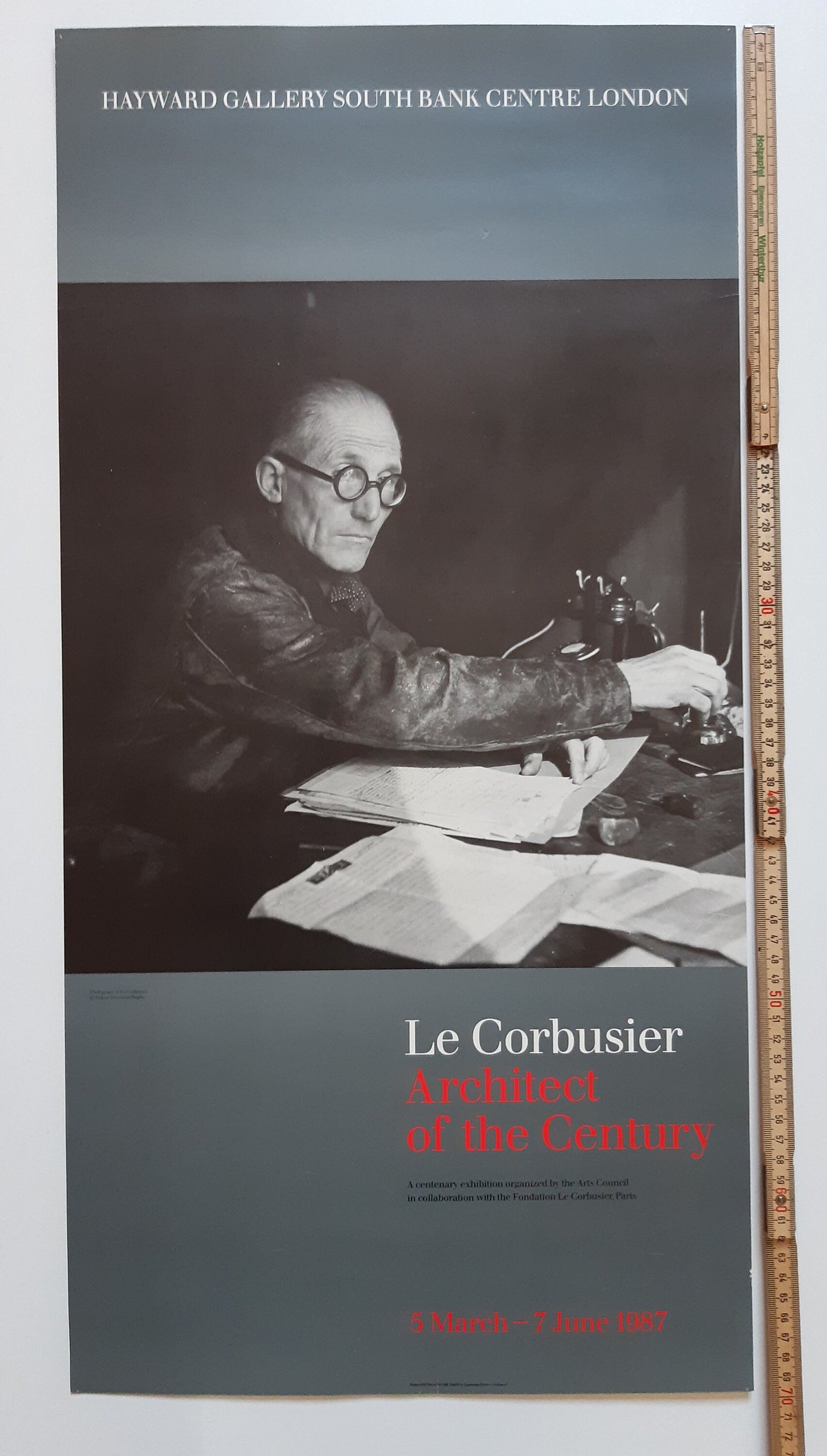 Le Corbusier original art poster - 13.8"×27.6" (35×70cm)