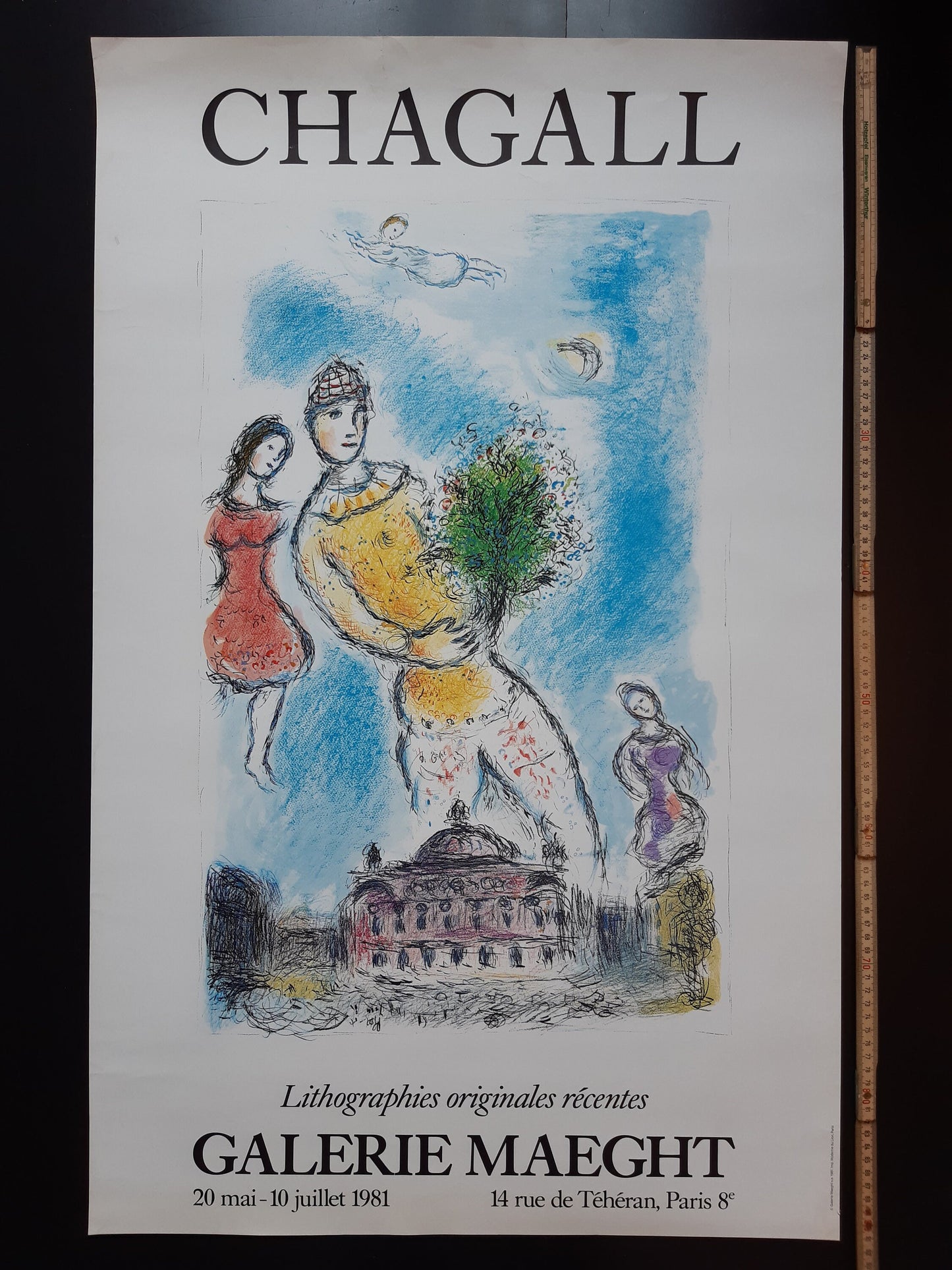 Marc Chagall original art poster - 22.6"×35.8" (57.5×91cm)