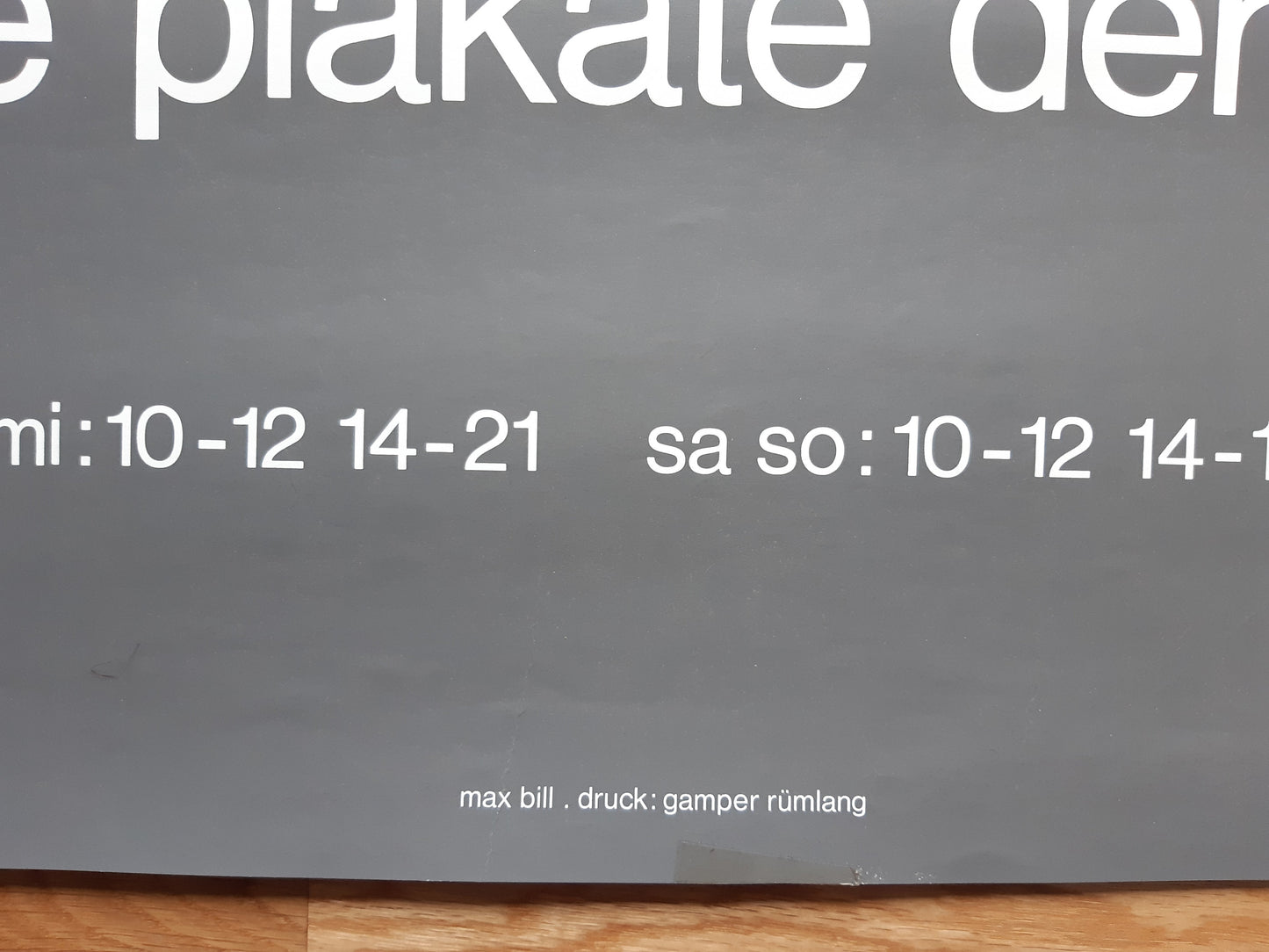 Max Bill art exhibition poster used - 35.4"×50.4" (90×128cm)
