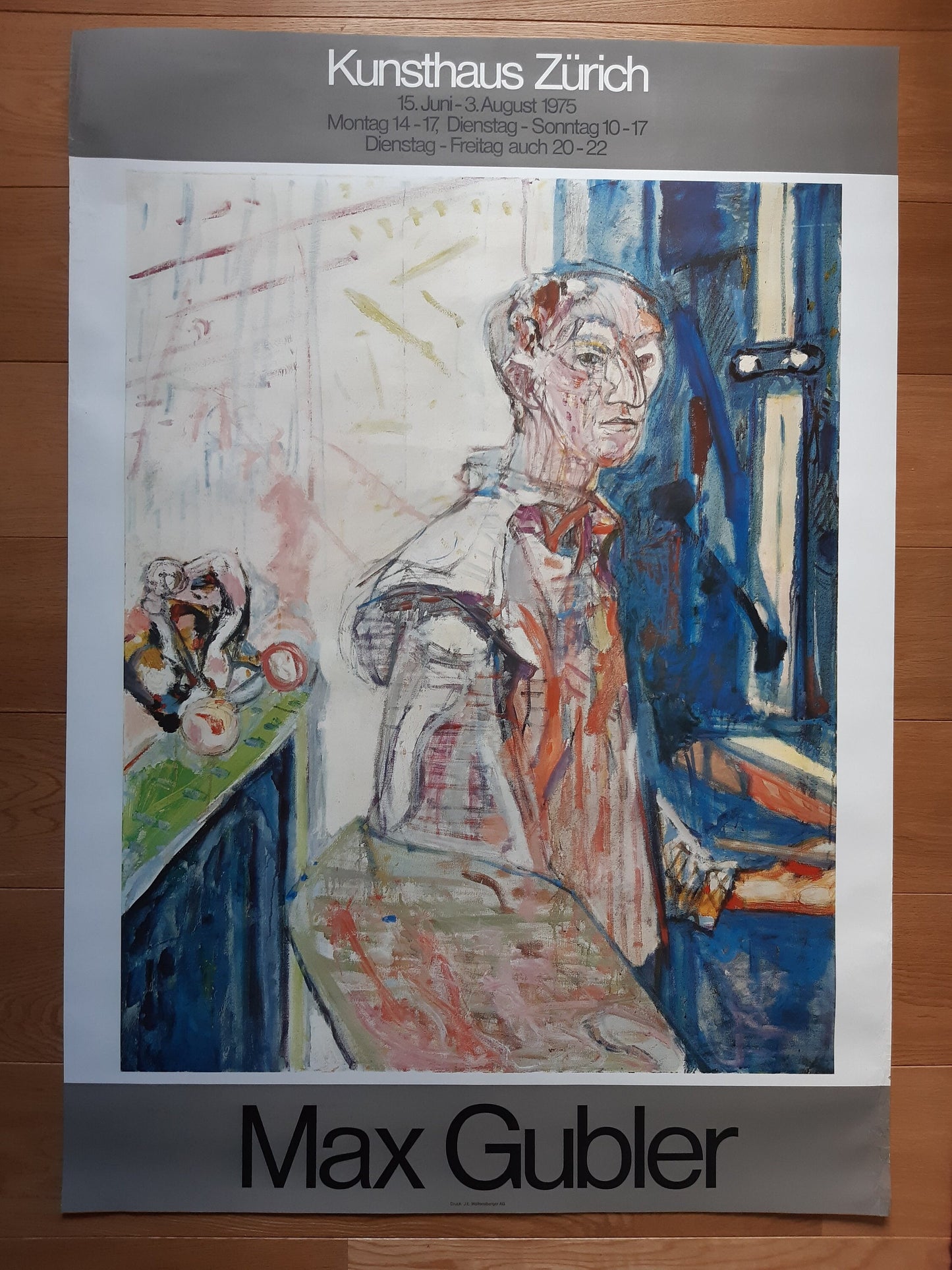 Max Gubler art exhibition poster - 35.4"×50.4" (90×128cm)