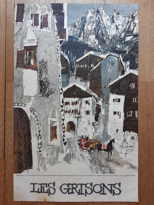 Swiss vintage travel poster Grison - 25.2"×40.2" (64×102cm)