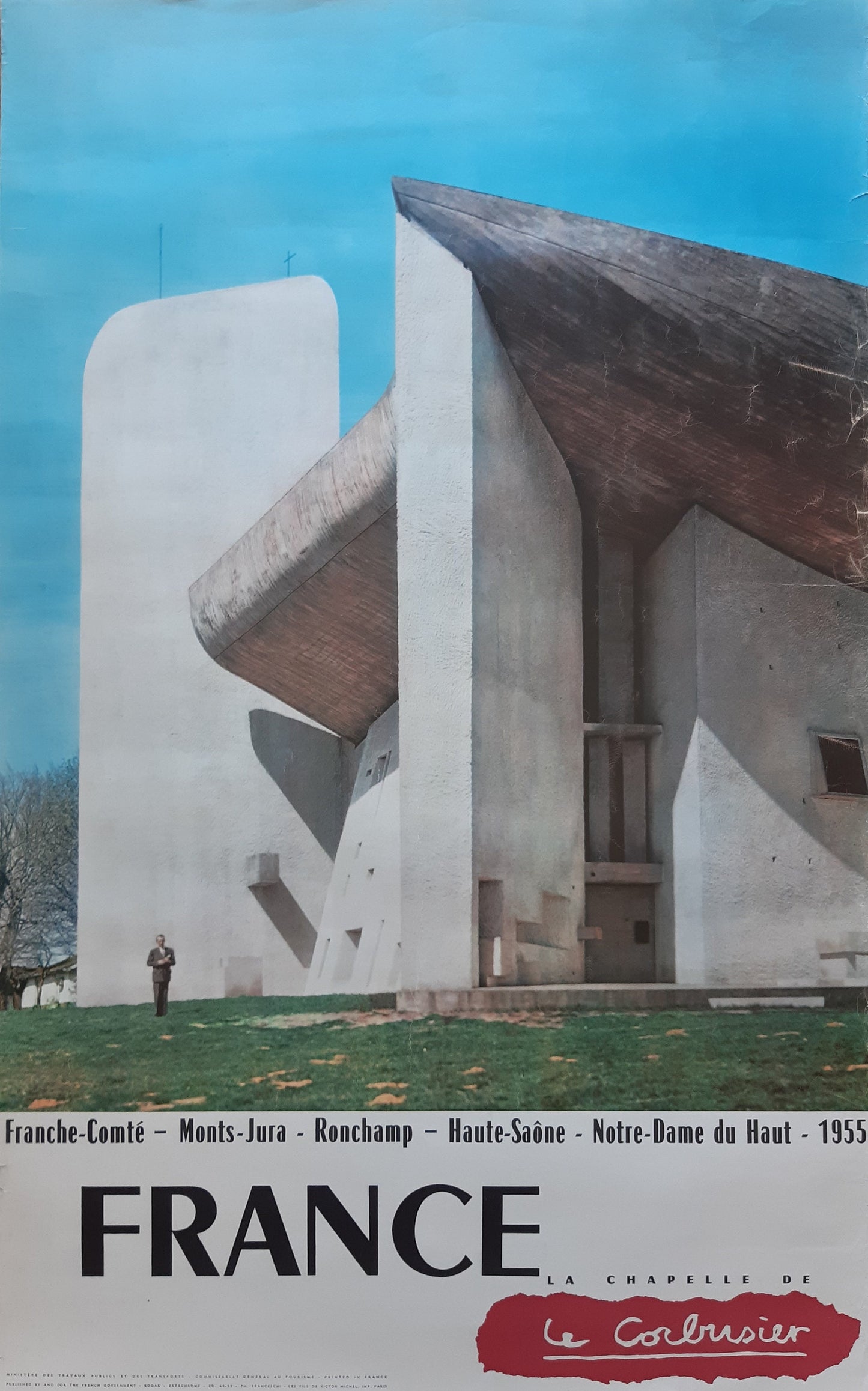 Le Corbusier original art poster used - 24.4"×39.0" (62×99cm)