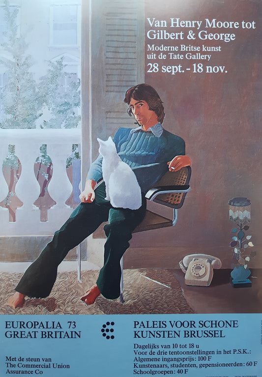 David Hockney original art poster - 12.4"×17.7" (31.5×45cm)