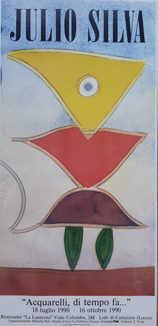 Julio Silva original art exhibition poster - 12.8"×26.4" (32.5×67cm)