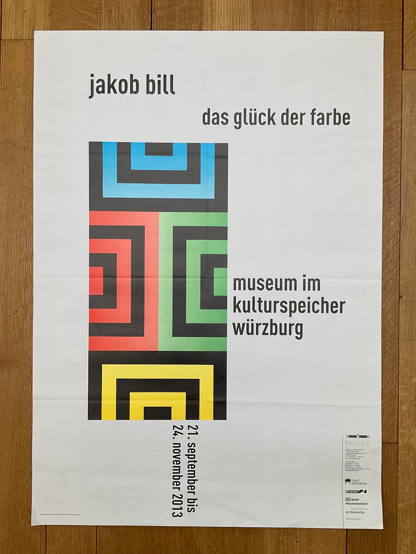 Jakob Bill art exhibition poster folded - 19.5"×32.9" (49.5×83.5cm)