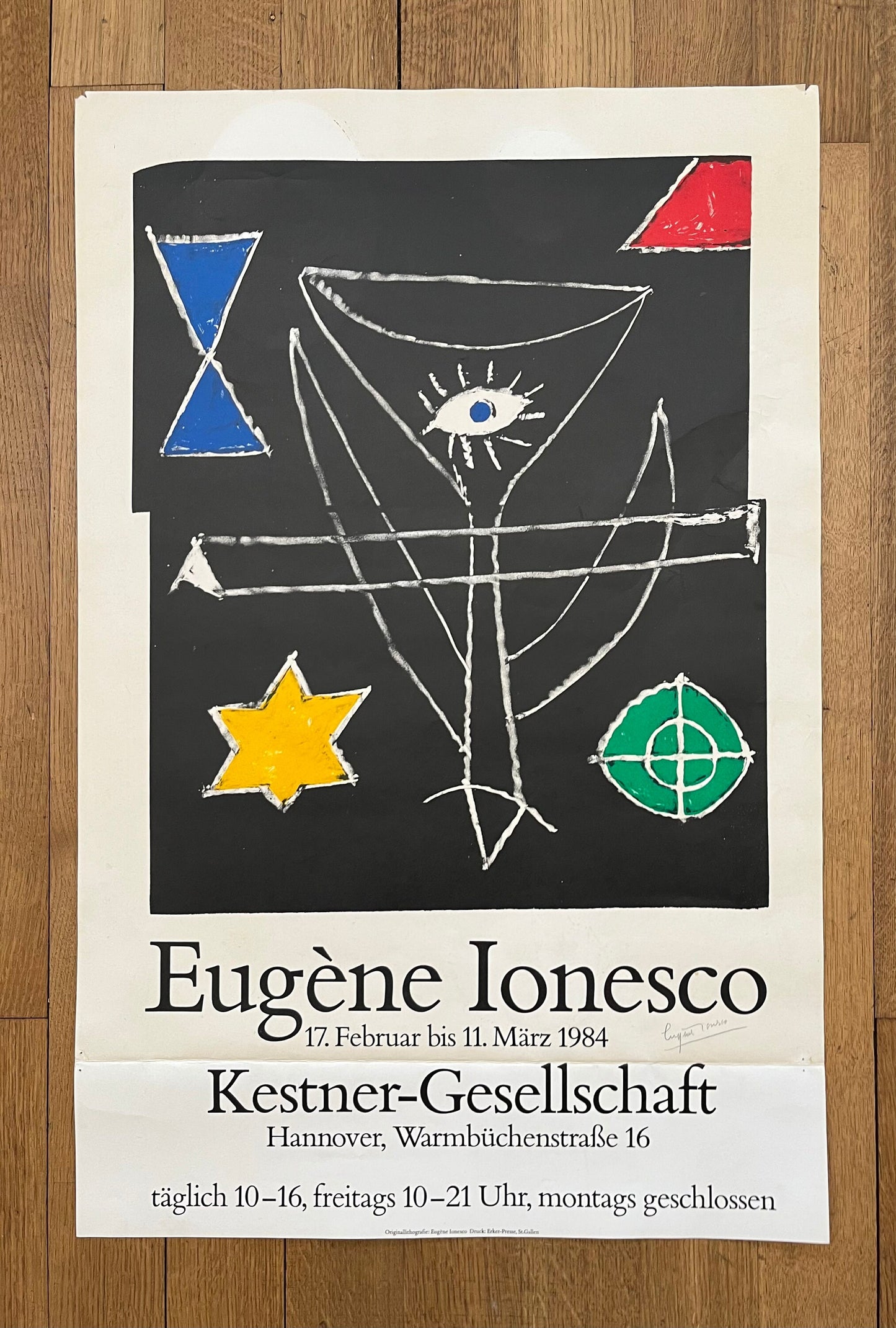 Ionesco original art poster signed - 21.3"×32.7" (54×83cm)