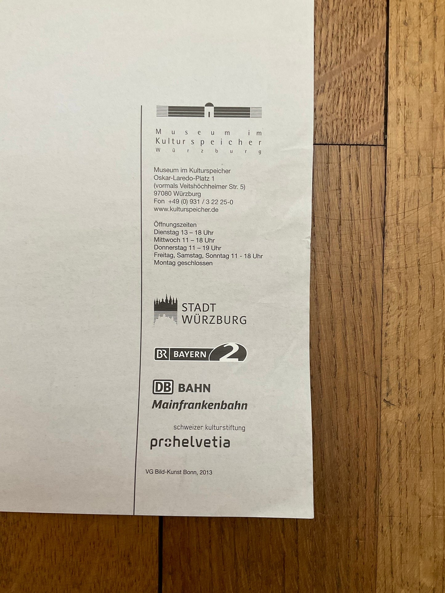 Jakob Bill art exhibition poster folded - 19.5"×32.9" (49.5×83.5cm)