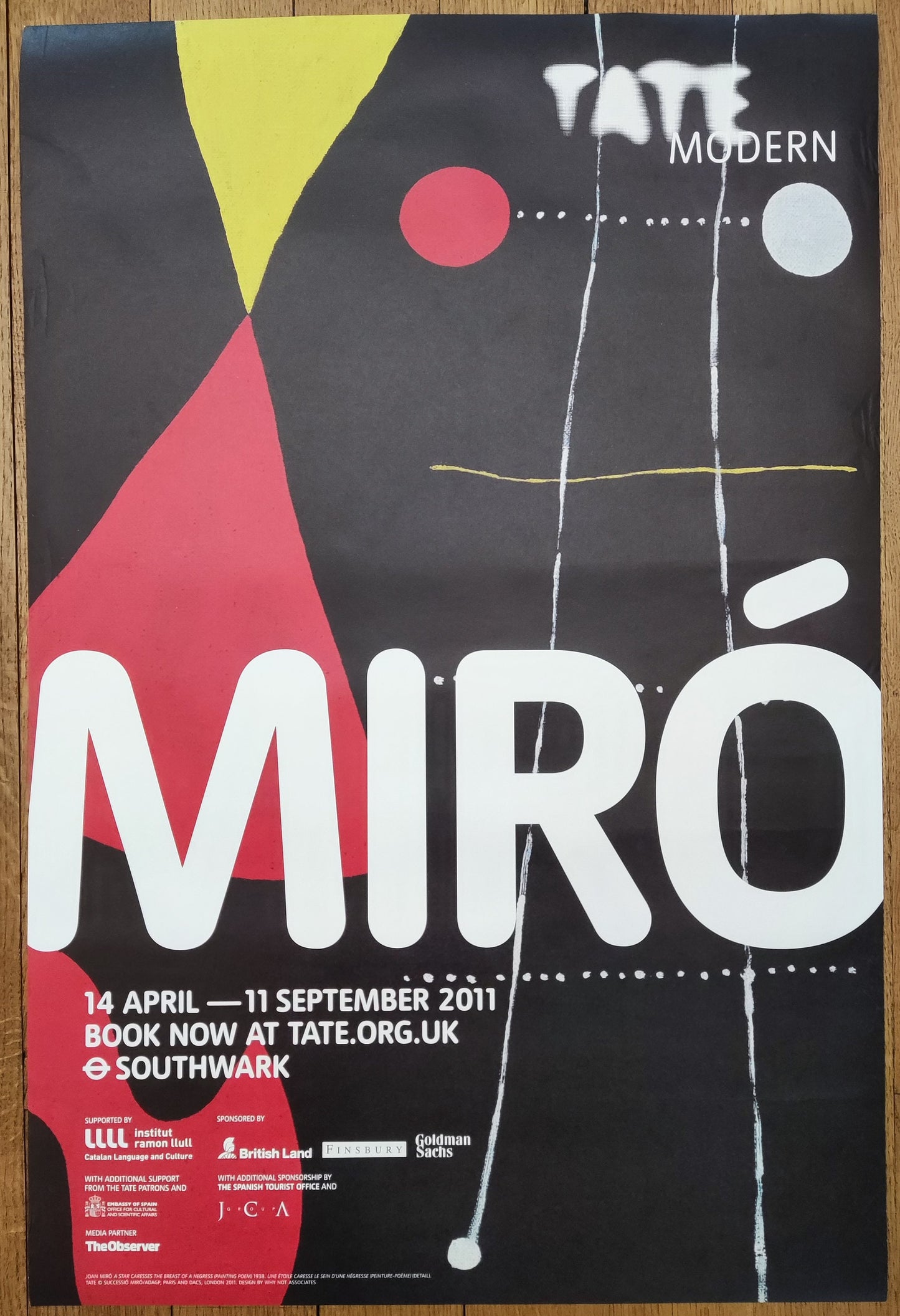 Miro original art exhibition poster - 19.9"×29.8" (50.5×75.8cm)