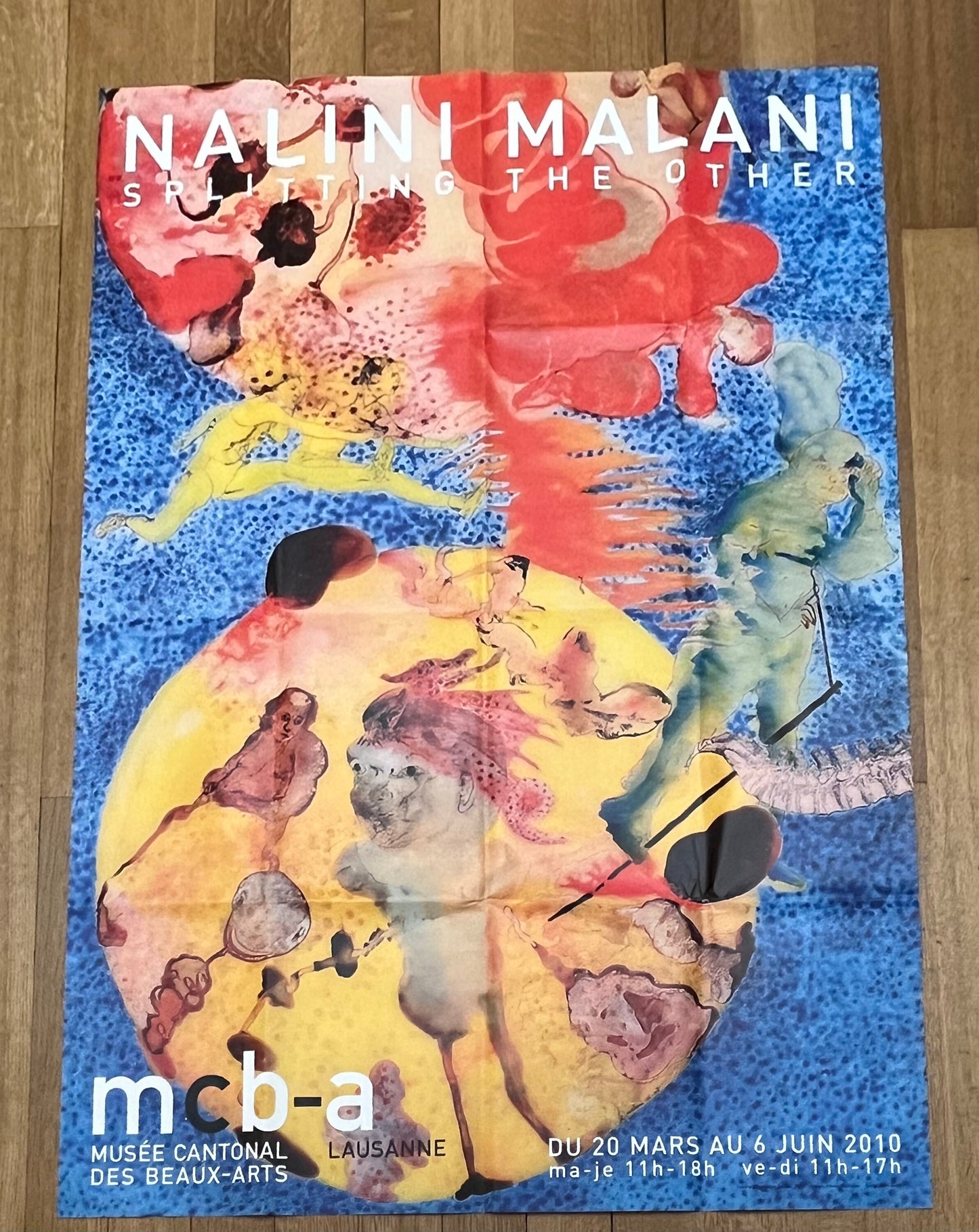 Nalini Malani original art poster folded - 35.0"×50.4" (89×128cm)