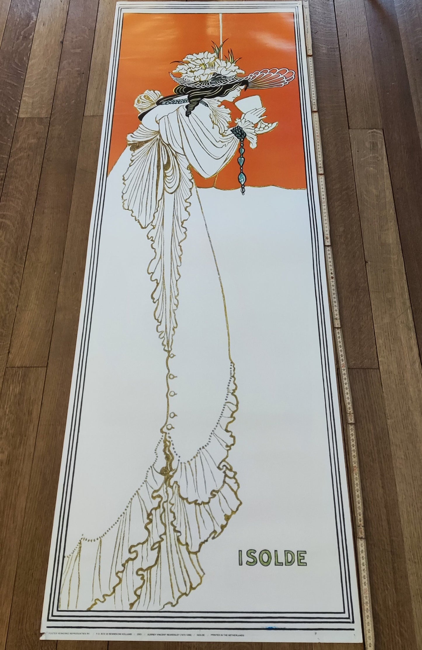 Aubrey Beardsley "Isolde" large original art print - 21.3"×62.6" (54×159cm)