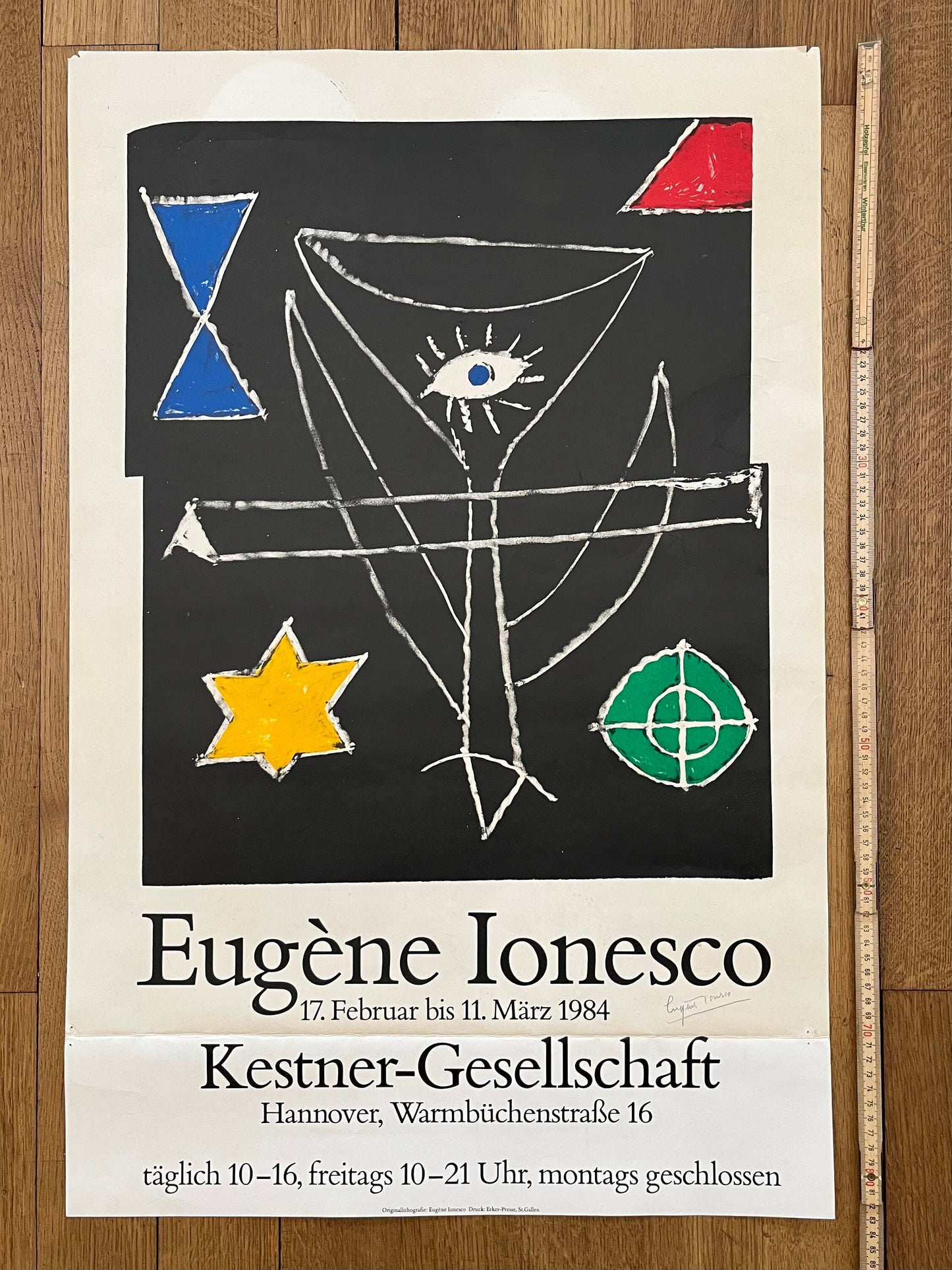 Ionesco original art poster signed - 21.3"×32.7" (54×83cm)