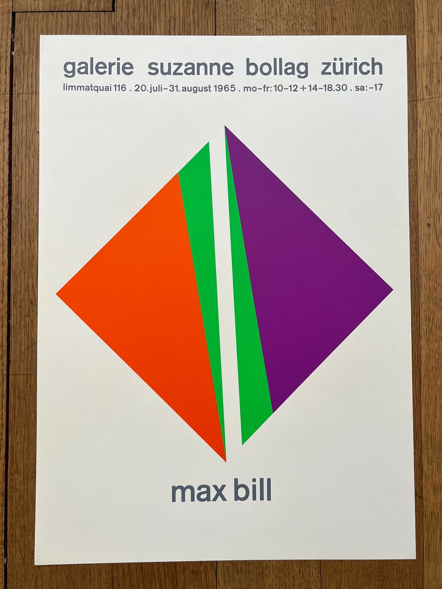 Max Bill original art poster - 12.2"×17.3" (31×44cm)
