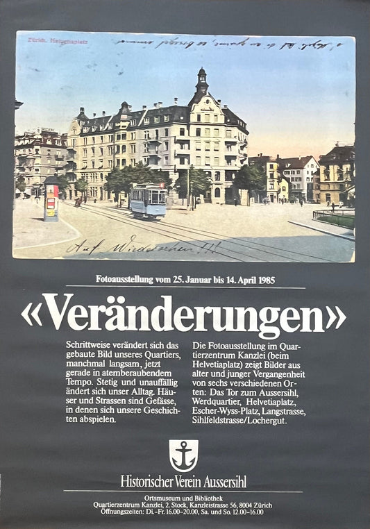 Vintage Zurich exhibition poster - 35.6"×50.2" (90.5×127.5cm)