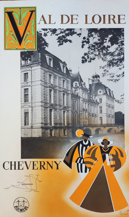 Château de Cheverny vintage art poster - 24.0"×39.4" (61×100cm)