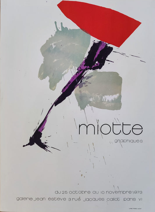 Jean Miotte original art exhibition poster - 18.5"×25.2" (47×64cm)