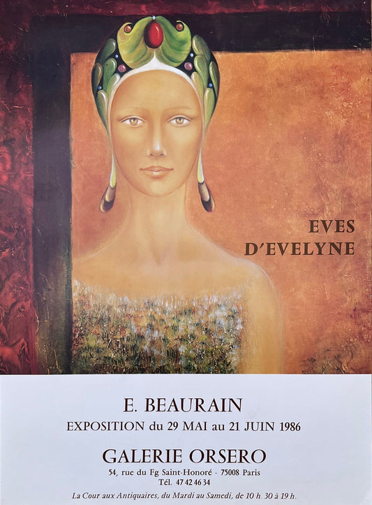 Evelyne Beaurain art exhibition poster - 15.0"×20.5" (38×52cm)