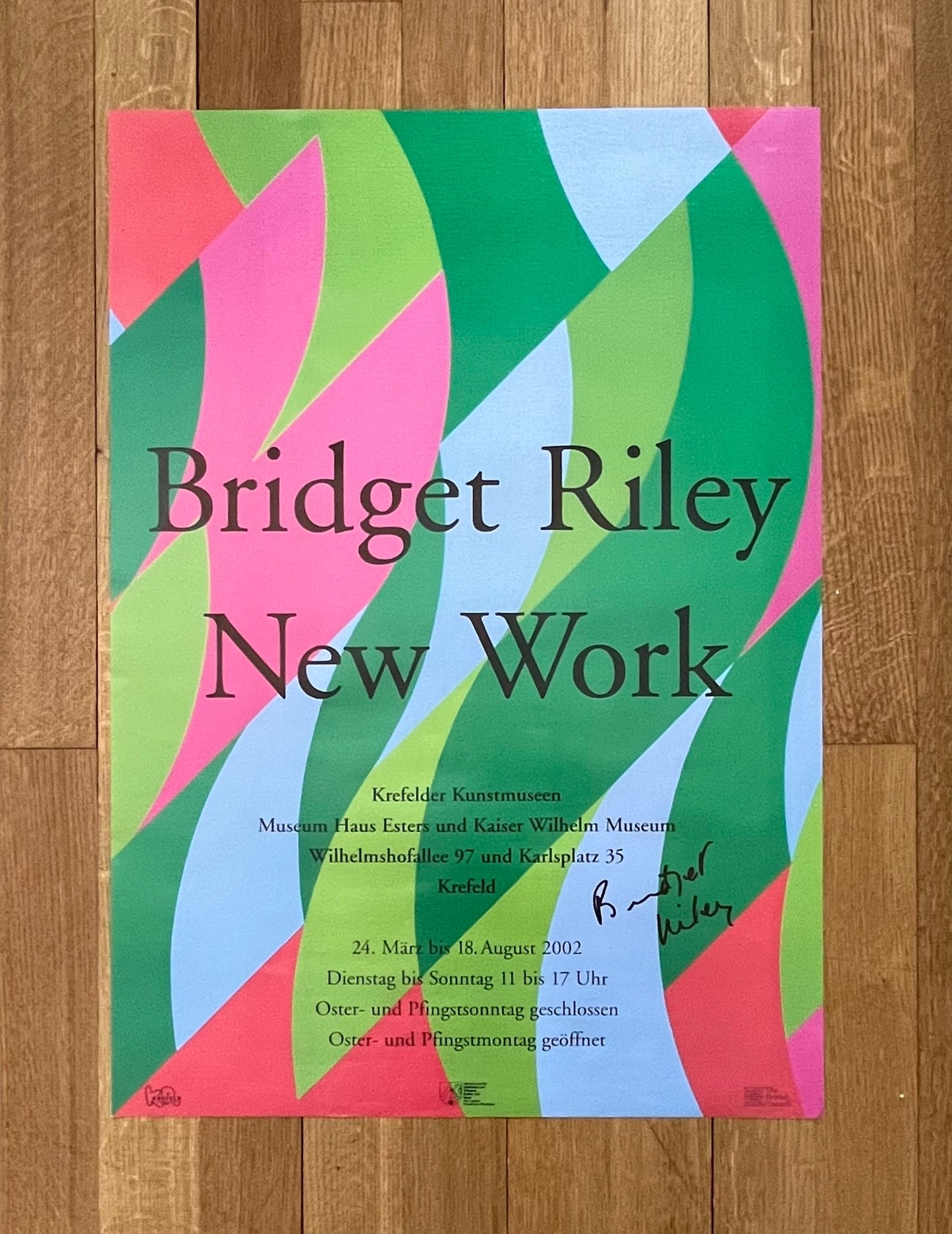 Bridget Riley art exhibition poster handsigned - 23.4"×33.1" (59.5×84cm)