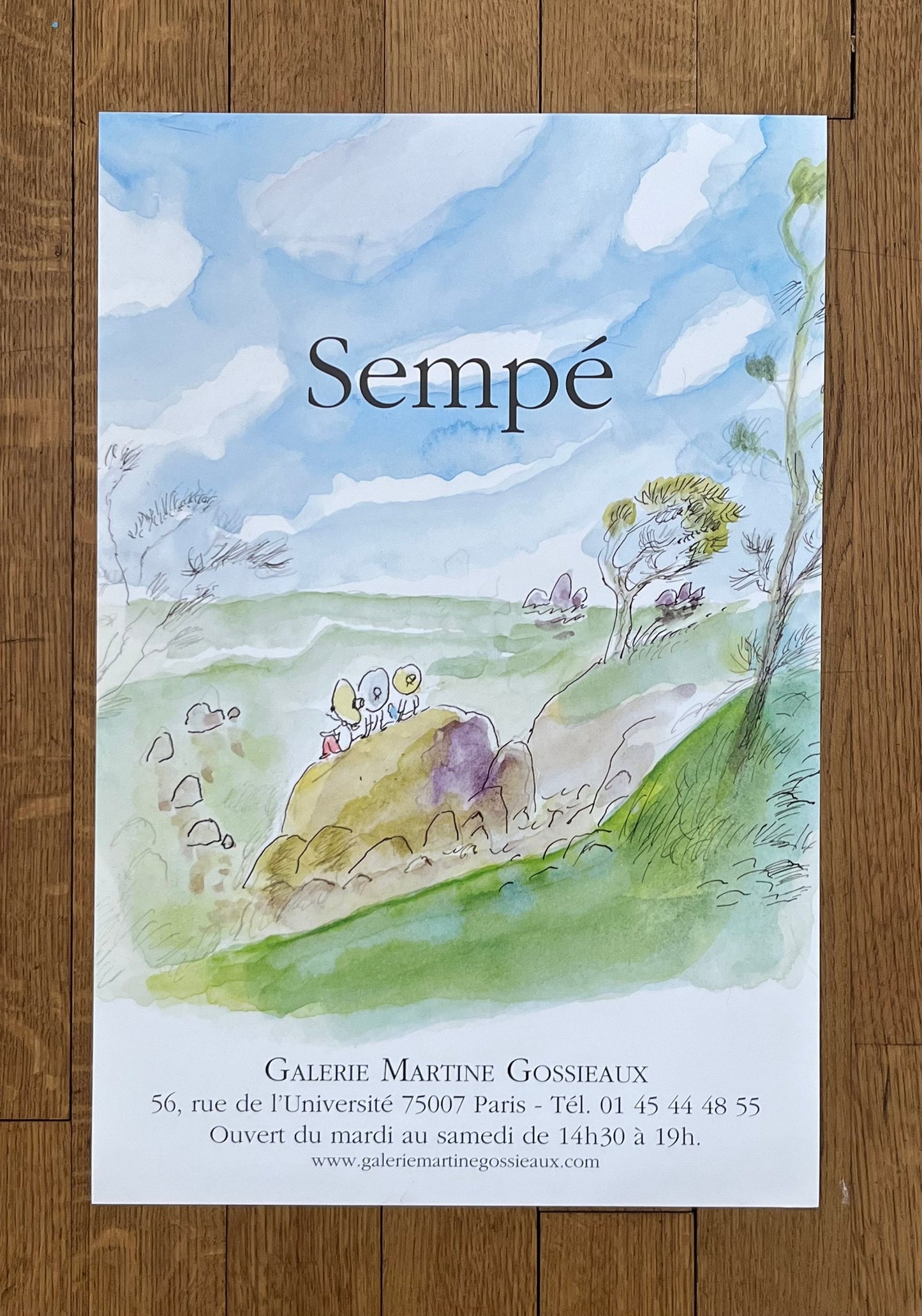 Sempé original exhibition poster - 15.7"×23.6" (40×60cm)