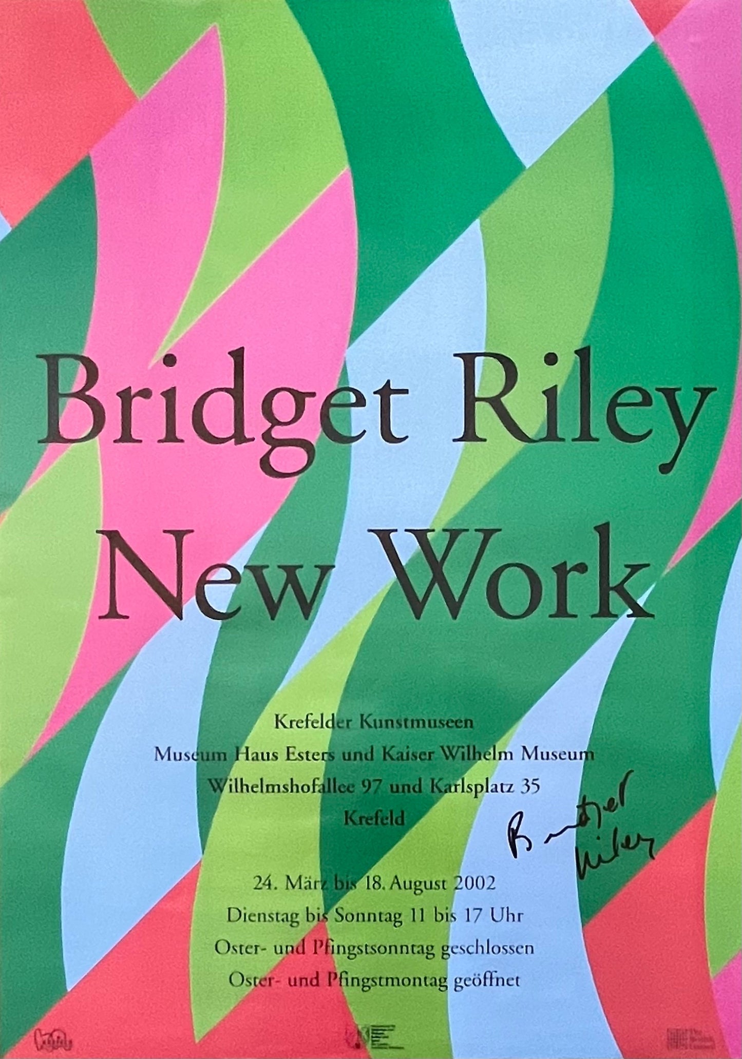 Bridget Riley art exhibition poster handsigned - 23.4"×33.1" (59.5×84cm)