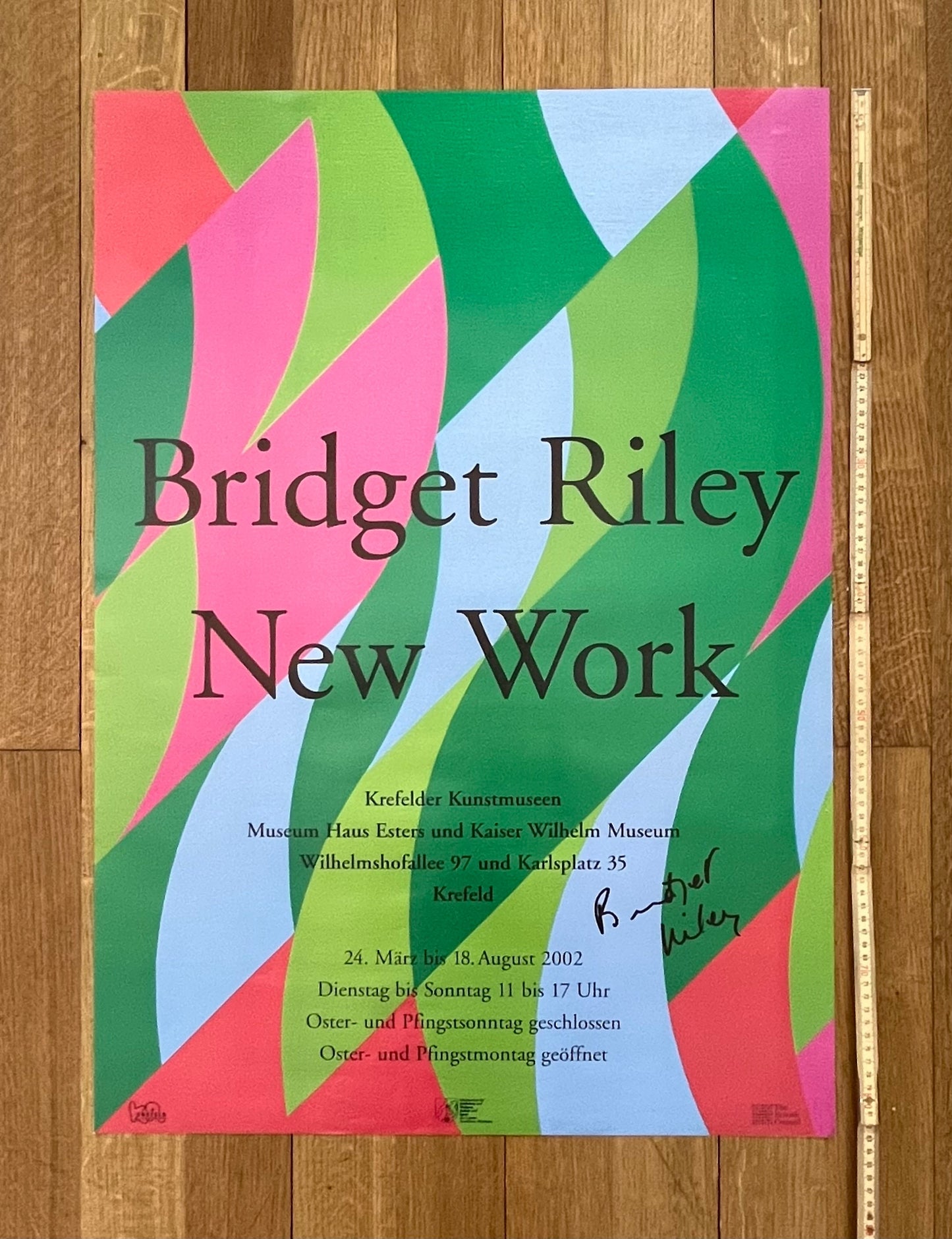 Bridget Riley art exhibition poster handsigned - 23.4"×33.1" (59.5×84cm)