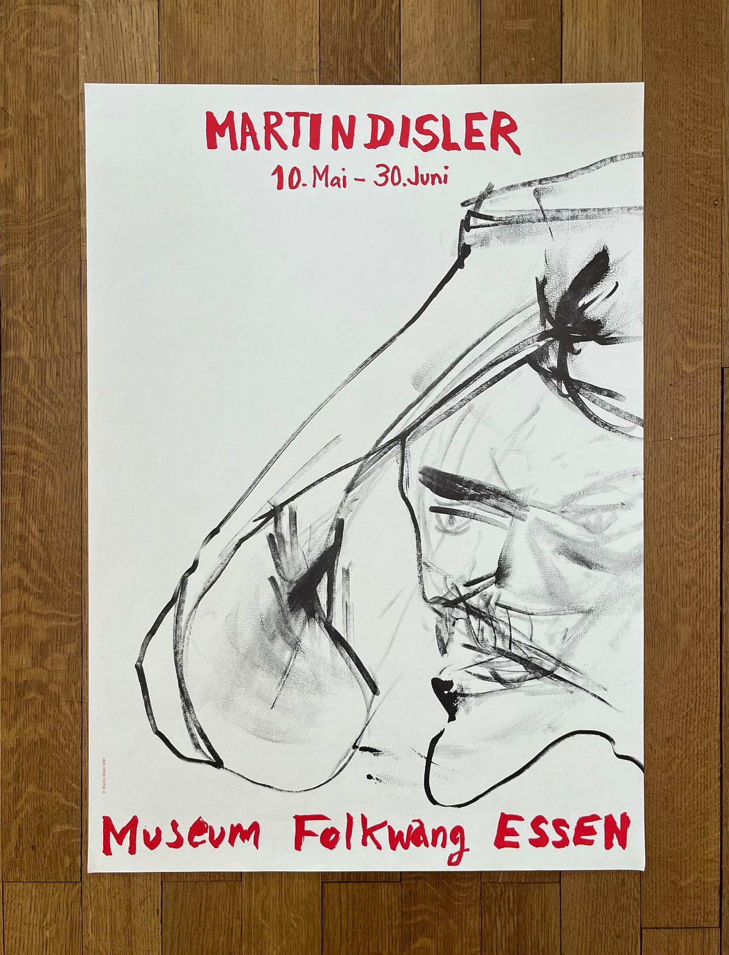 Martin Disler original art poster - 23.4"×33.1" (59.5×84cm)