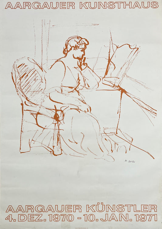 Eduard Spörri  original art poster - 35.6"×50.4" (90.5×128cm)