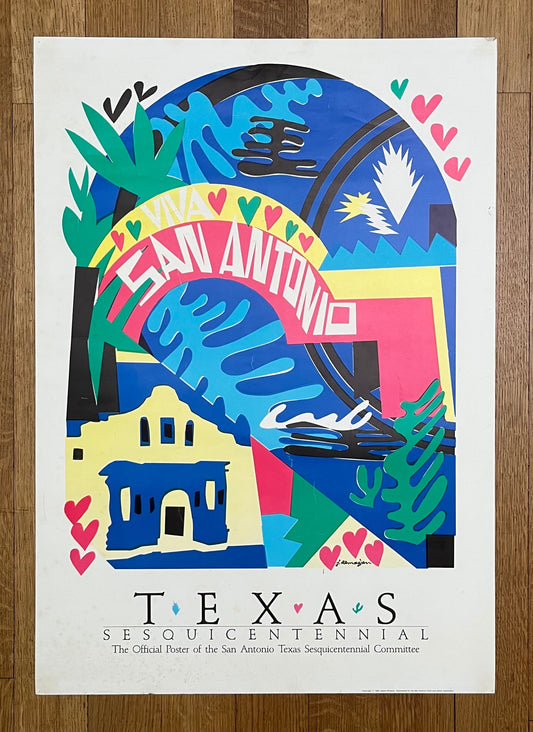 Texas Sesquicentennial original art poster - 21.1"×29.9" (53.5×76cm)