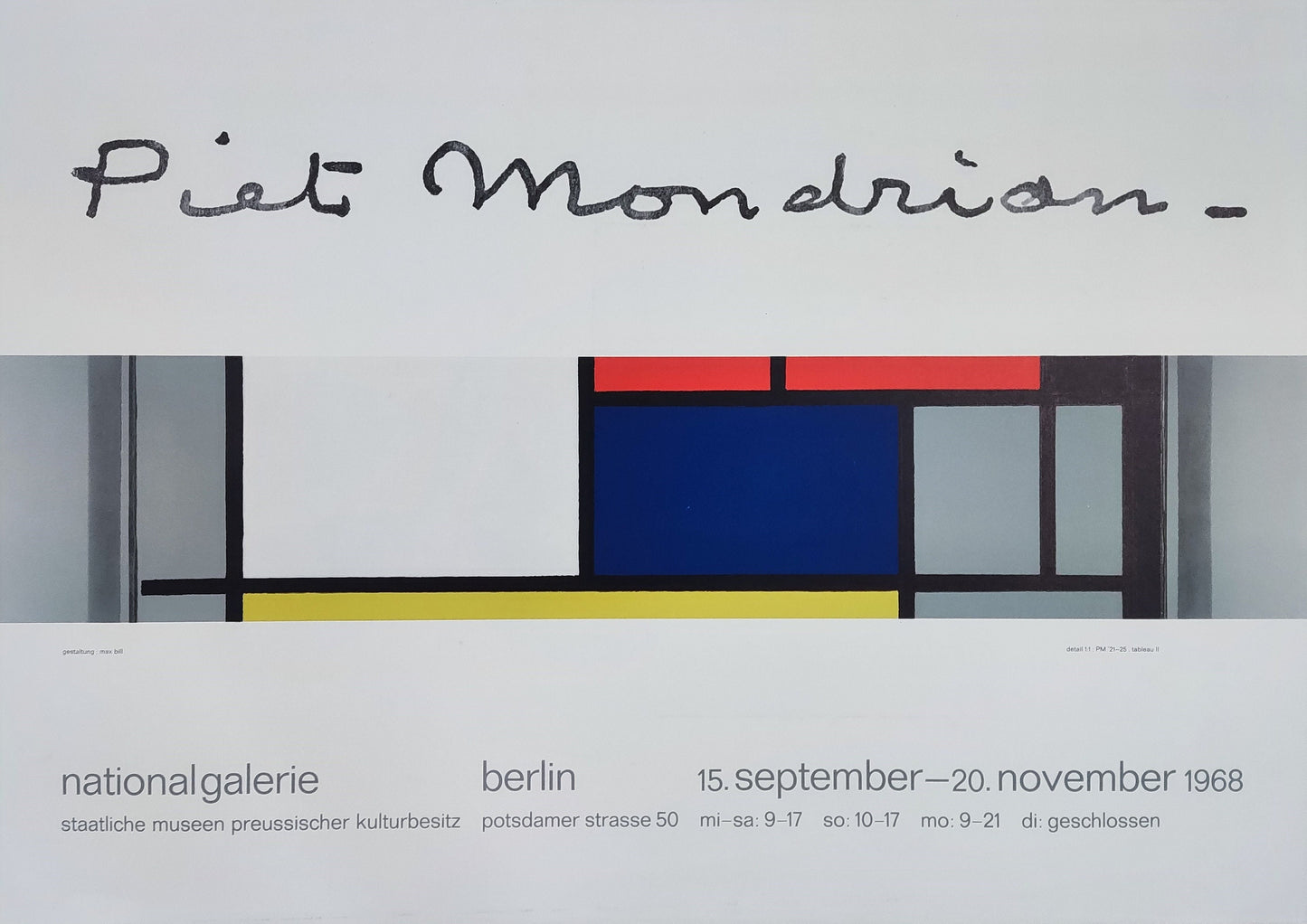 Piet Mondrian original art poster - 33.1"×23.4" (84×59.5cm)