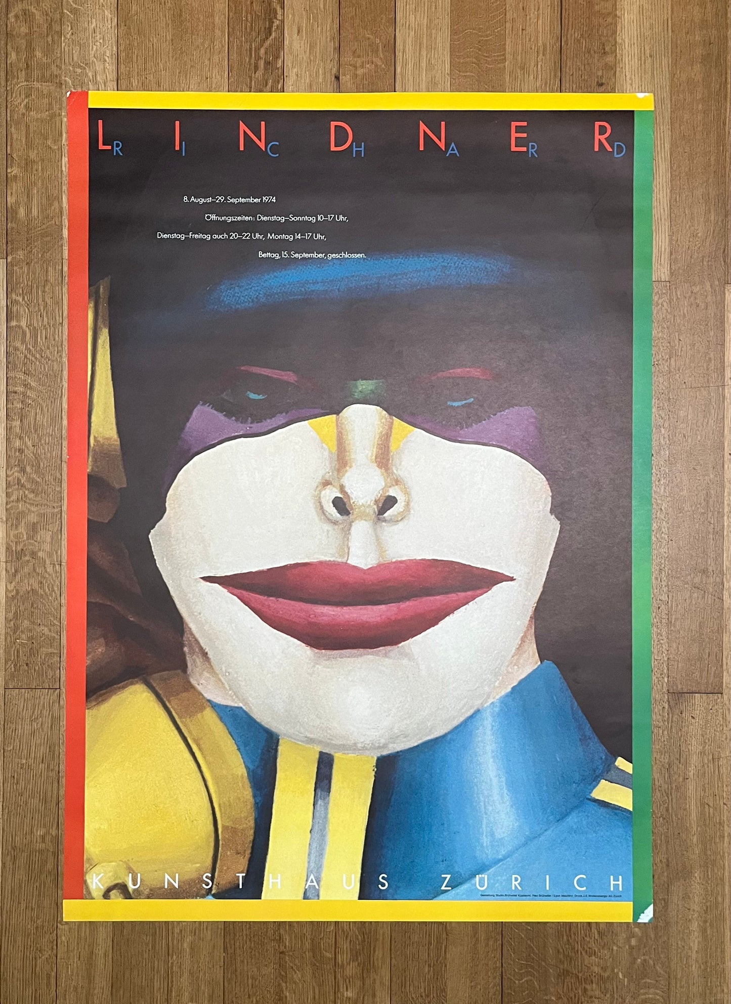 Richard Lindner original art exhibition poster pop art - 35.6"×50.4" (90.5×128cm)