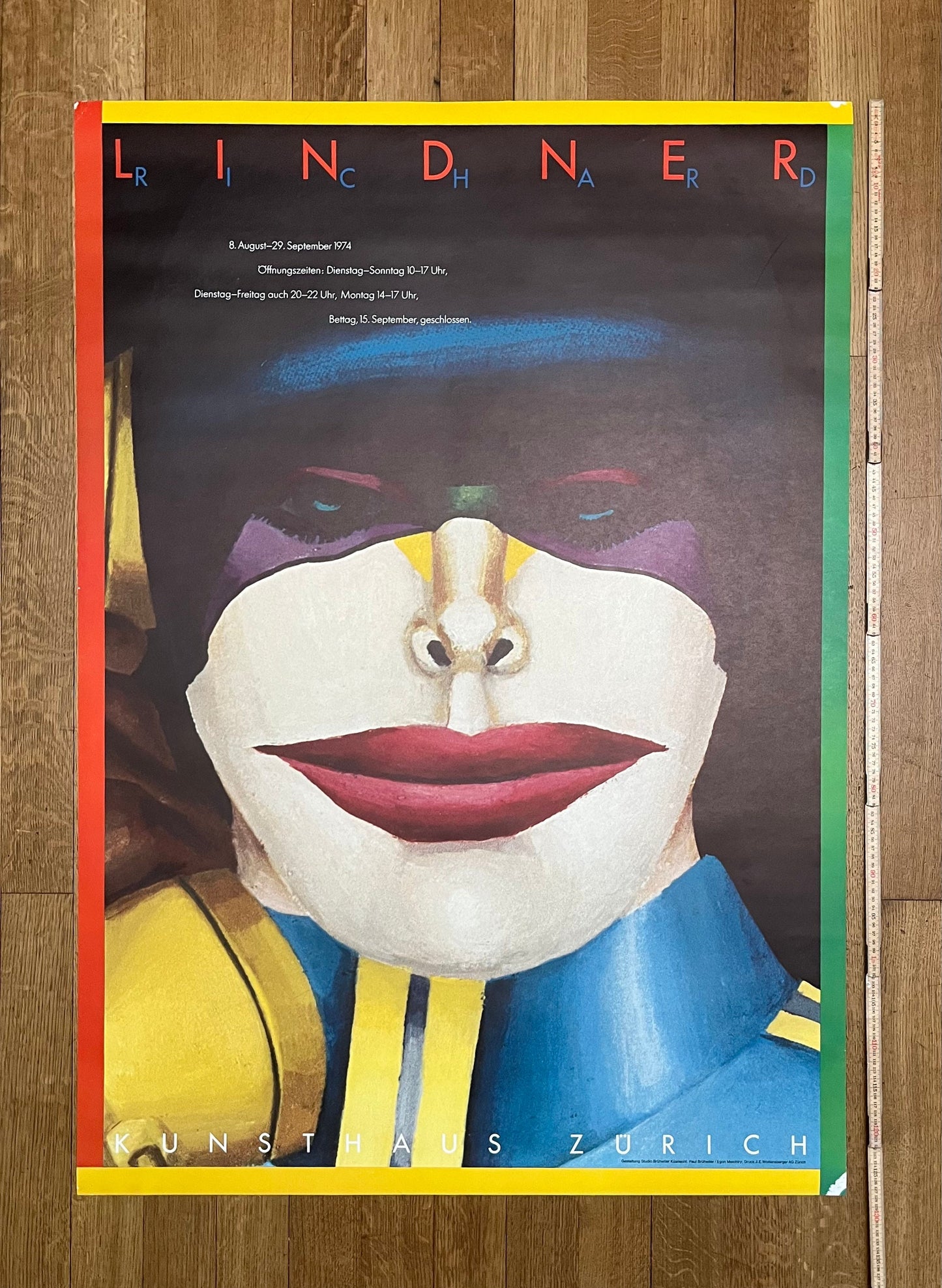 Richard Lindner original art exhibition poster pop art - 35.6"×50.4" (90.5×128cm)