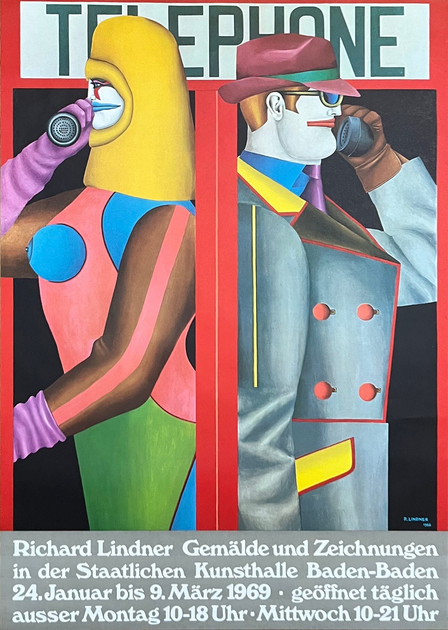 Richard Lindner original art exhibition poster pop art - 23.6"×33.1" (60×84cm)