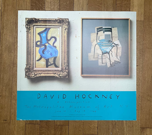 Rare David Hockney art exhibition poster used - 28.0"×25.6" (71×65cm)
