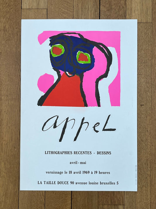 Karel Appel original art exhibition poster - 15.0"×22.0" (38×56cm)