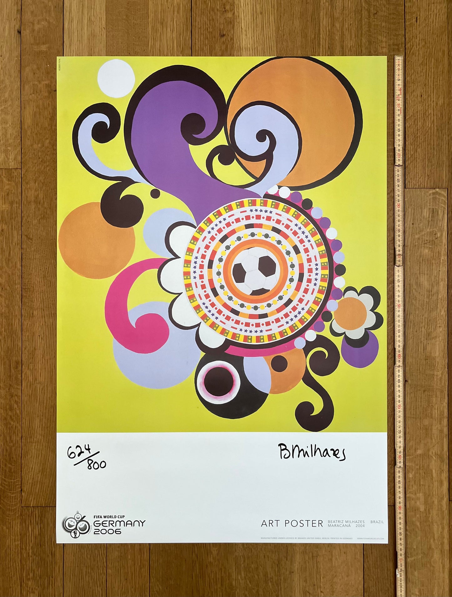 Beatriz Milhazes signed football poster - 26.0"×38.2" (66×97cm)