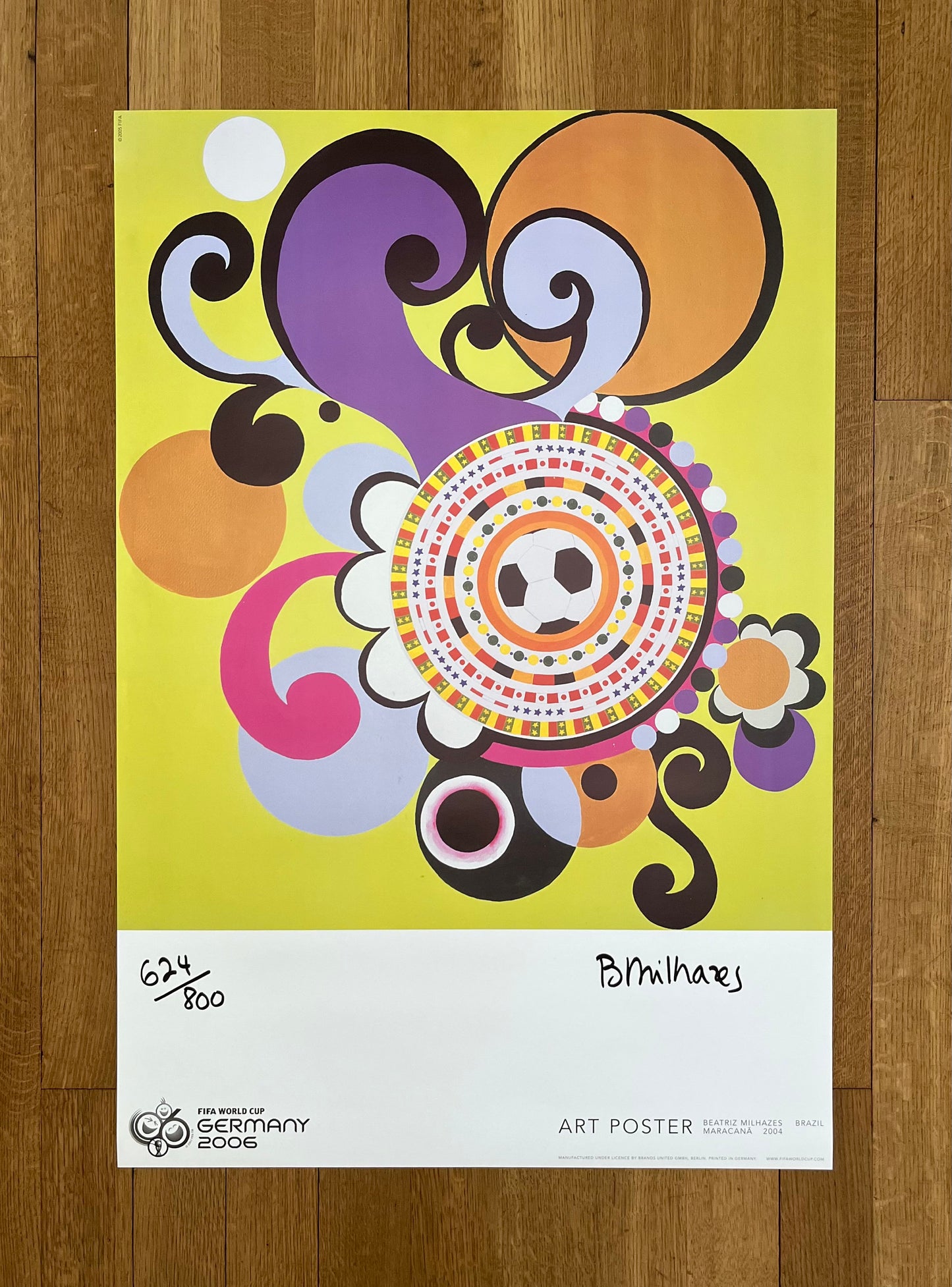 Beatriz Milhazes signed football poster - 26.0"×38.2" (66×97cm)