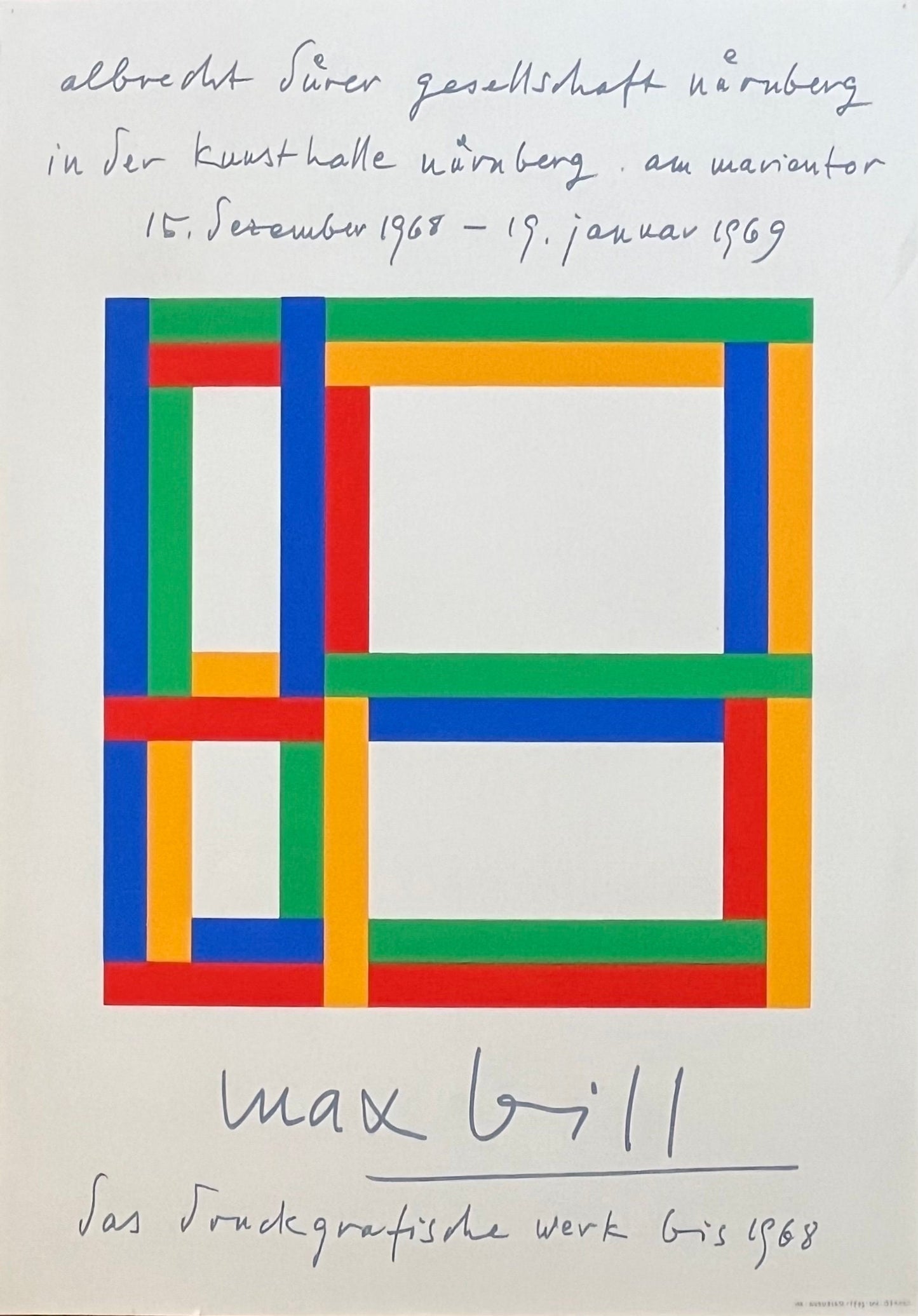 Max Bill original art poster - 16.5"×23.6" (42×60cm)