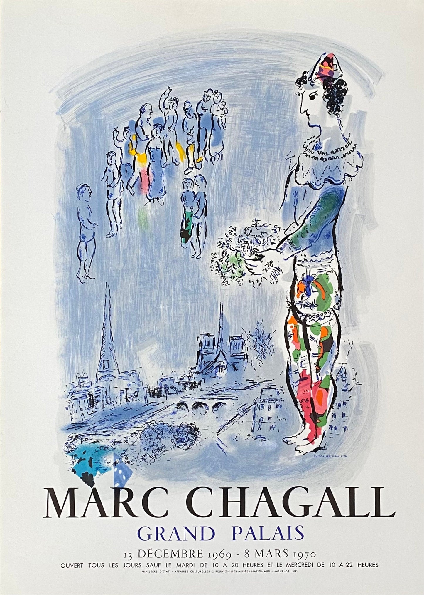 Marc Chagall original art poster - 20.1"×28.0" (51×71cm)