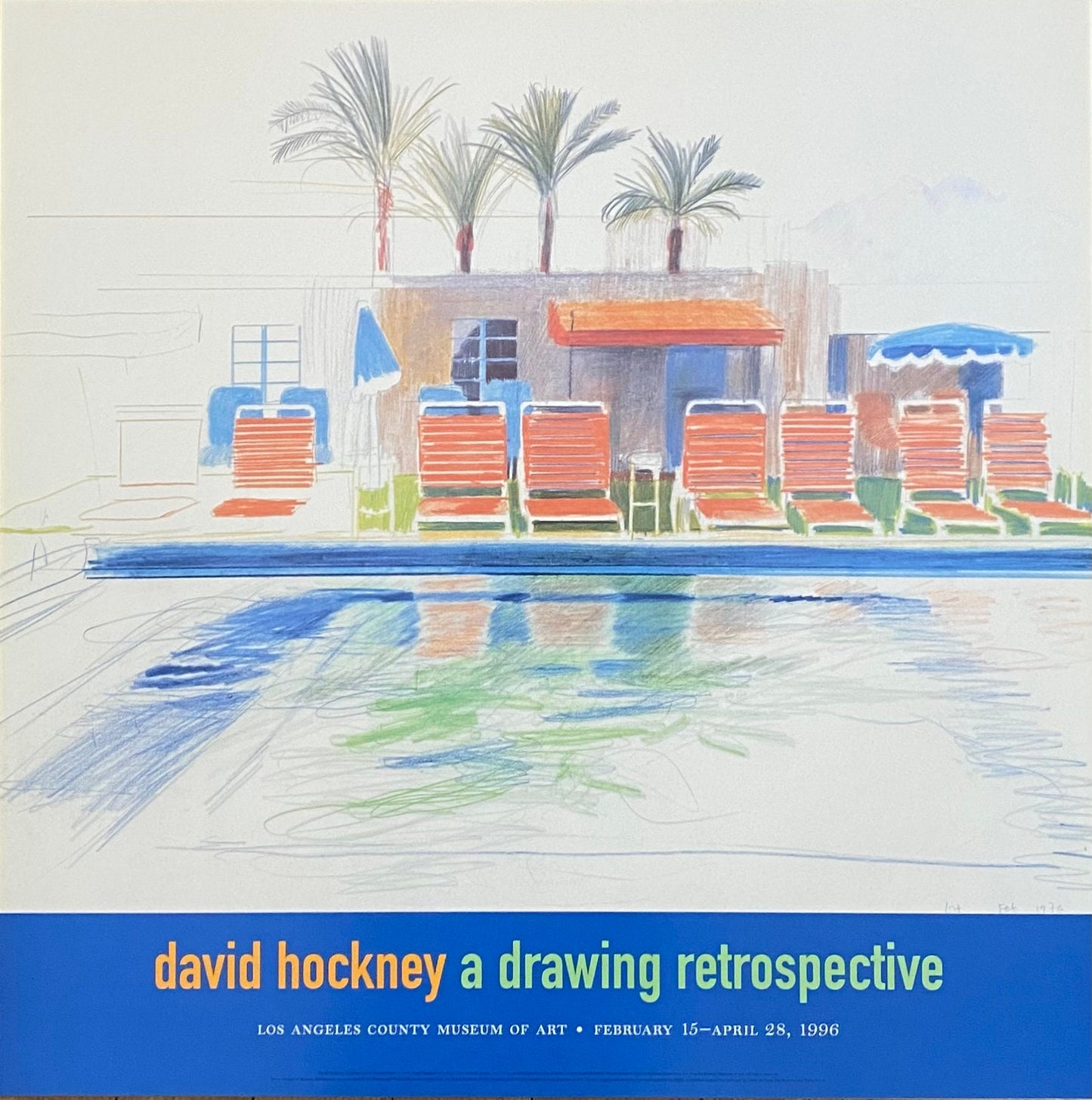 David Hockney original exhibition poster - 26.8"×26.8" (68×68cm)