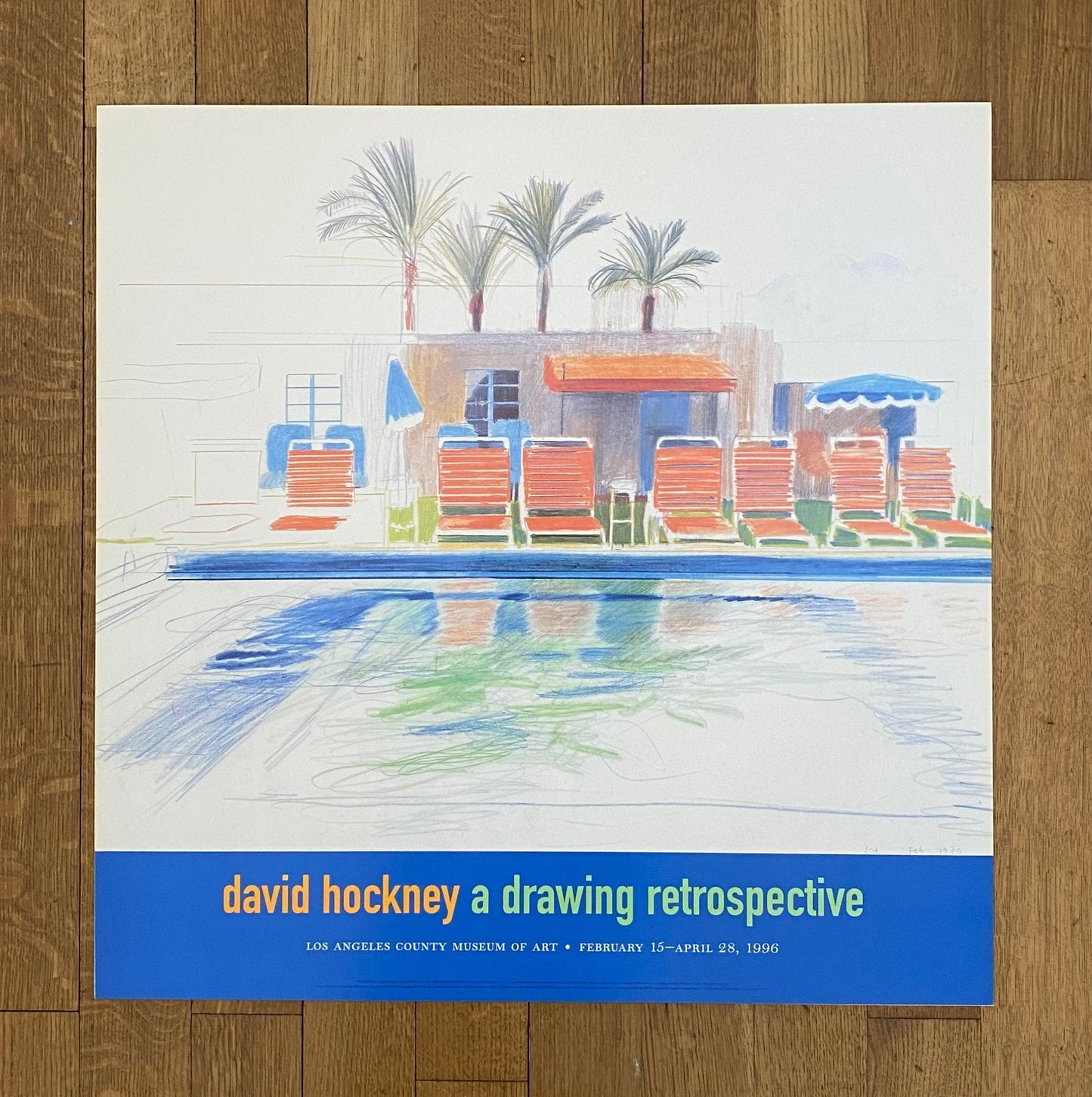 David Hockney original exhibition poster - 26.8"×26.8" (68×68cm)